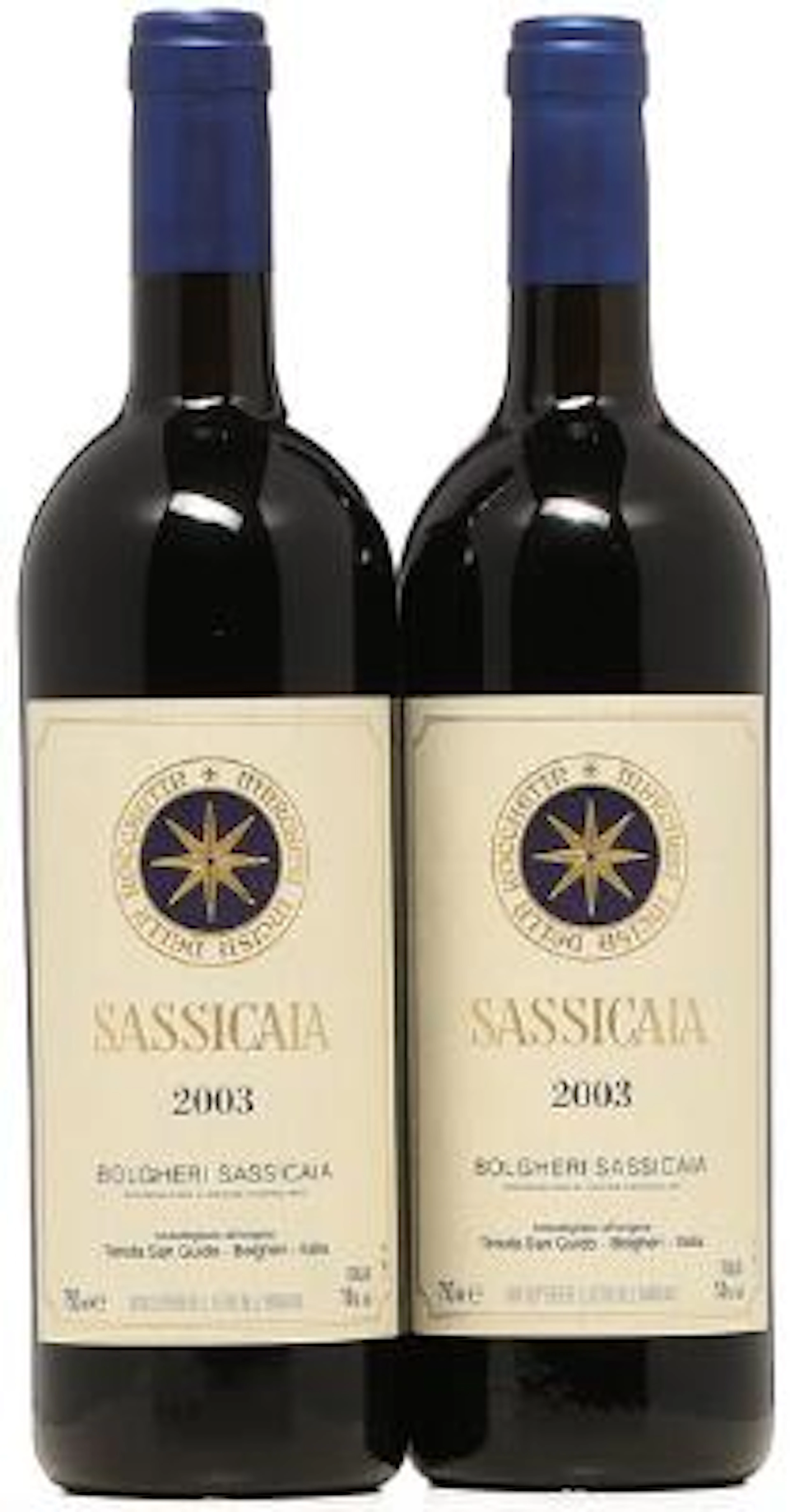 2 bts. Sassicaia IGT, Tenuta San Guido 2003 A (hf/in). – Bruun Rasmussen