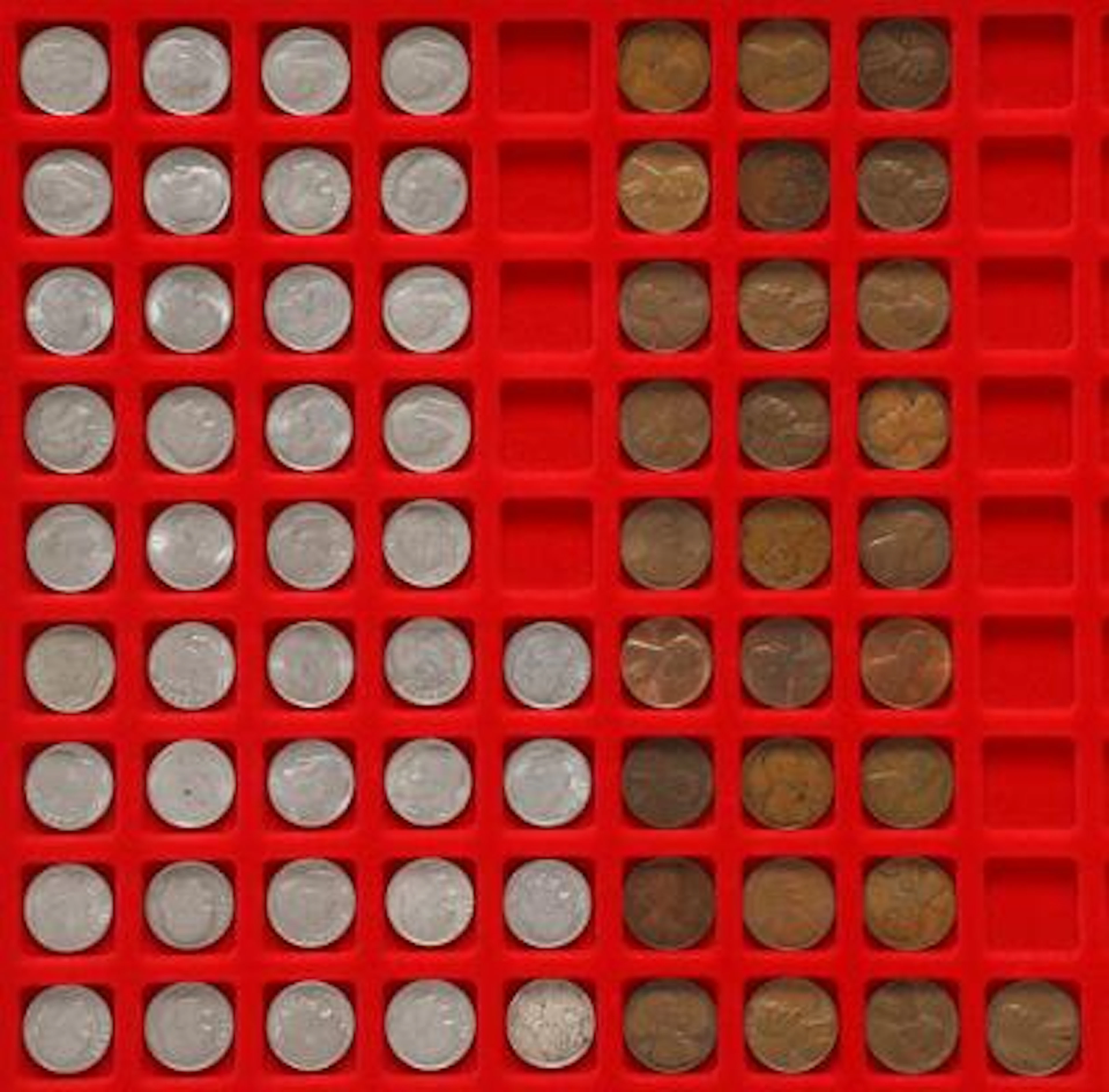 USA, collection of coins on 6 coin trays, in total 196 pcs – Bruun