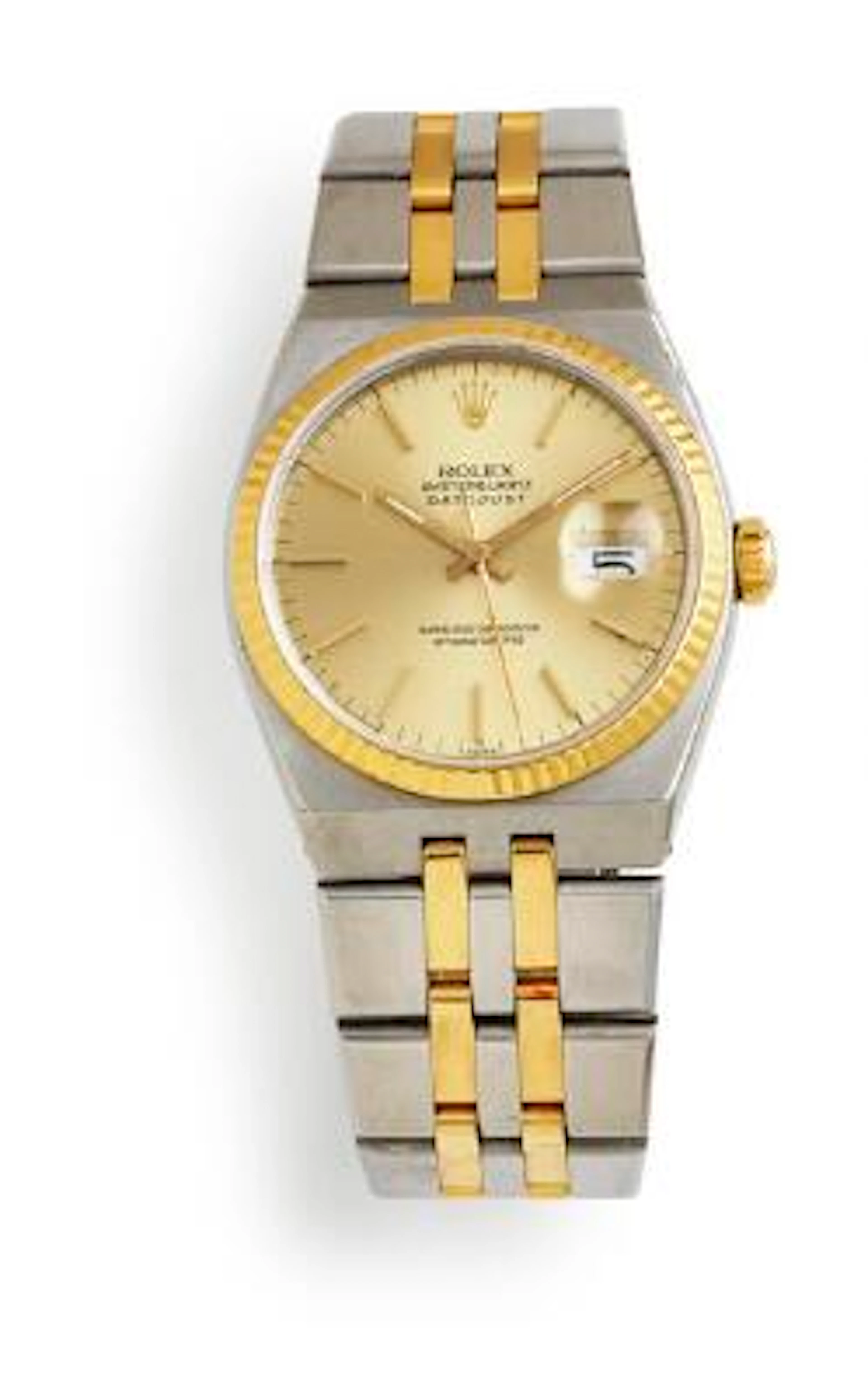 Rolex: Oysterquartz of 18k gold and steel, ref. 17013. Quartz movement