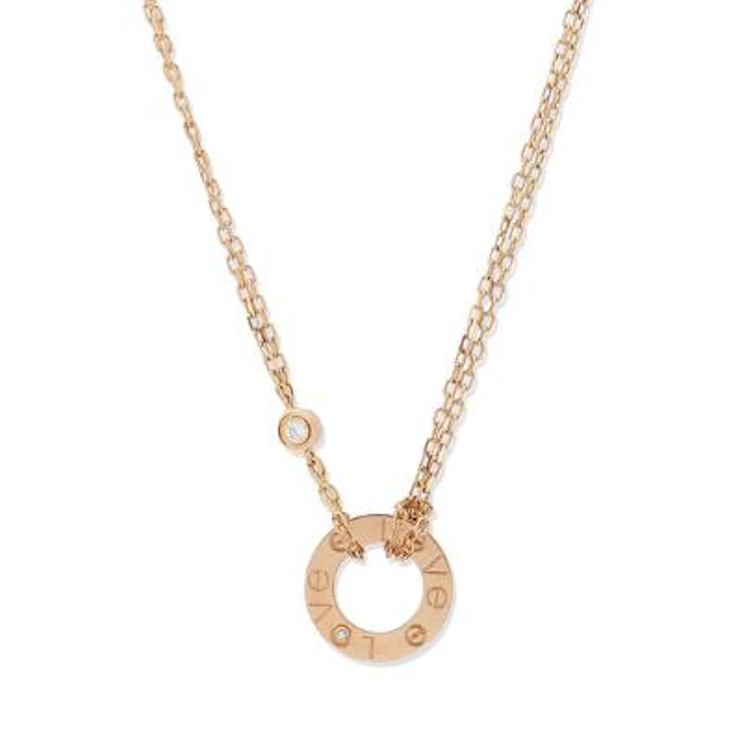 Cartier: A "Love" necklace set with a pendant, mounted in 18k rose