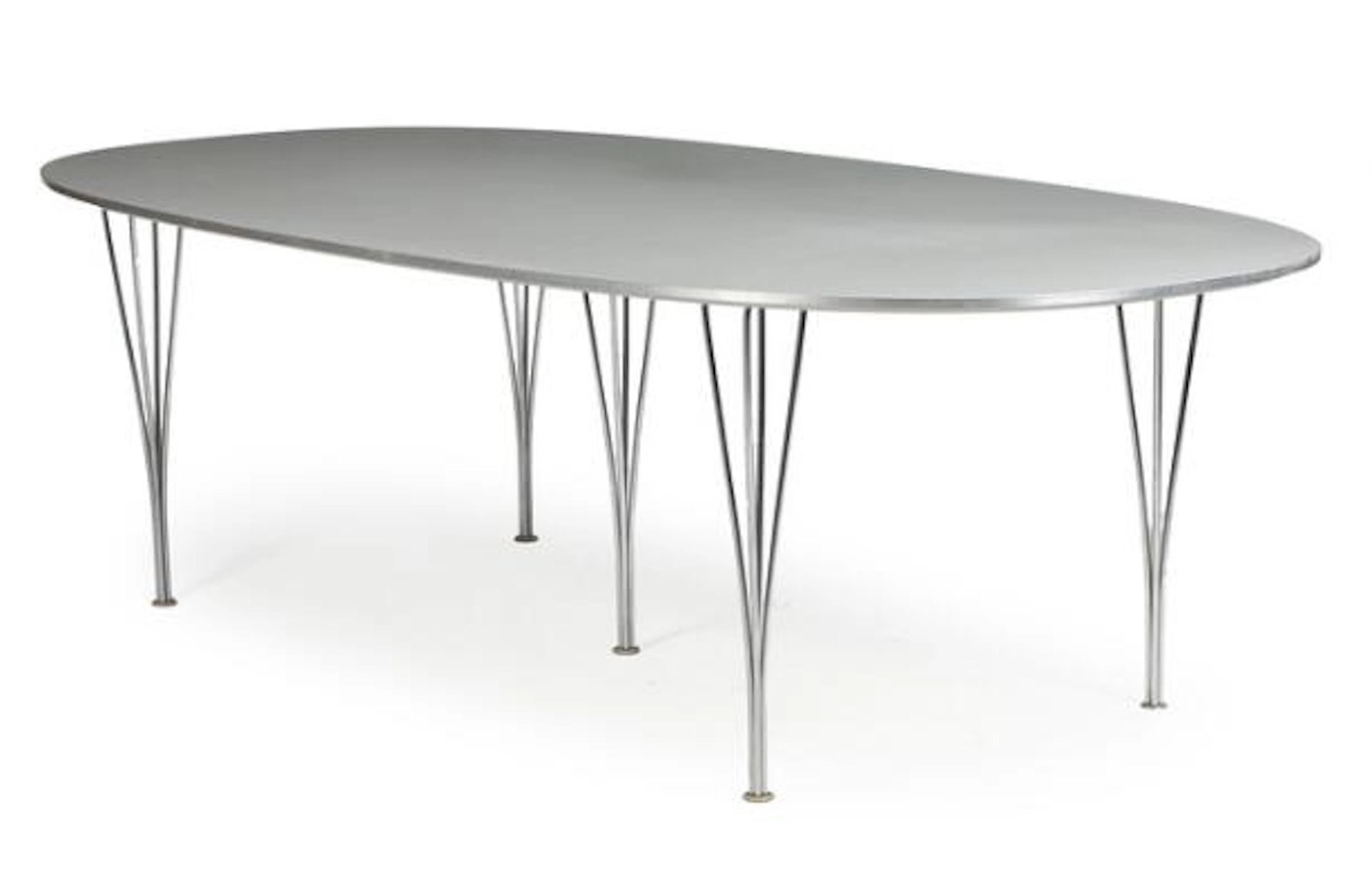 Piet Hein, Bruno Mathsson: “Superellipse”. Dining table with grey