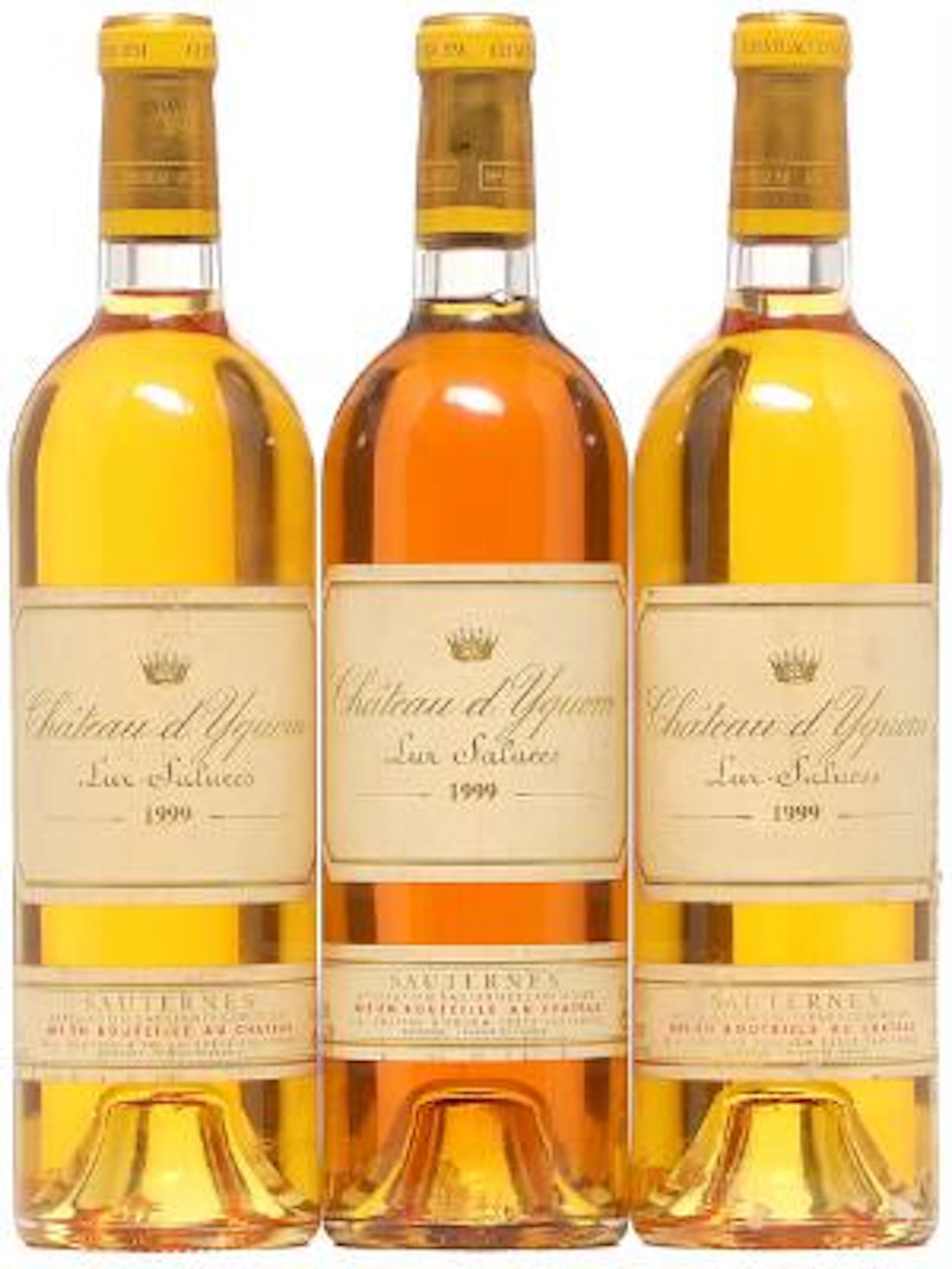 3 bts. Château d'Yquem, Sauternes. 1. Grand Cru Classé 1999 A (hf/in).