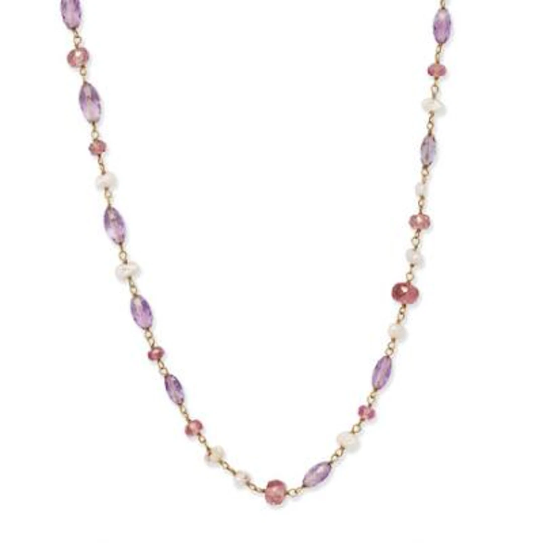 Natascha Trolle: A necklace set with tourmaline, amethyst and cultured