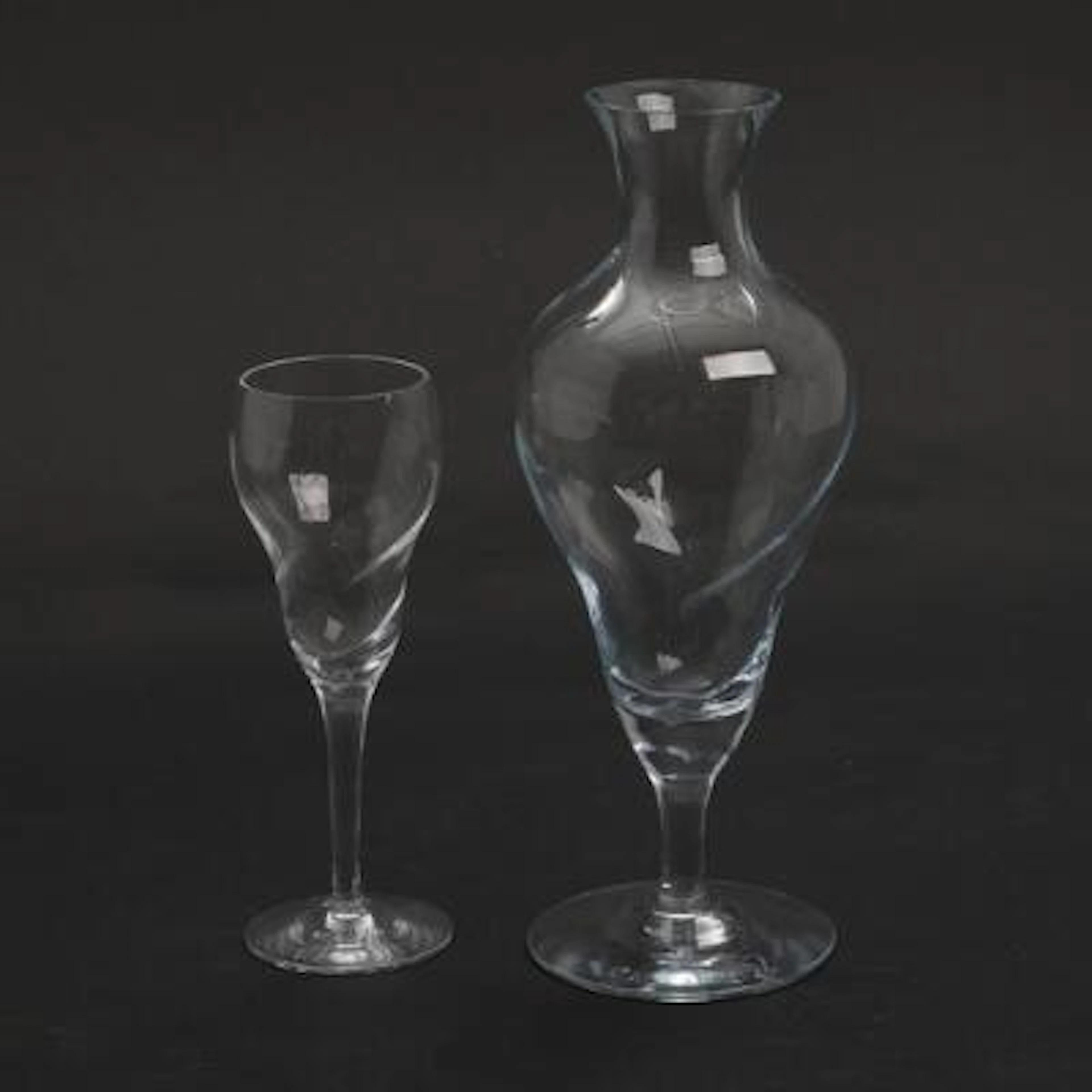 Arje Griegst: "Xanadu". Clear glass decanter and wine glass. Made