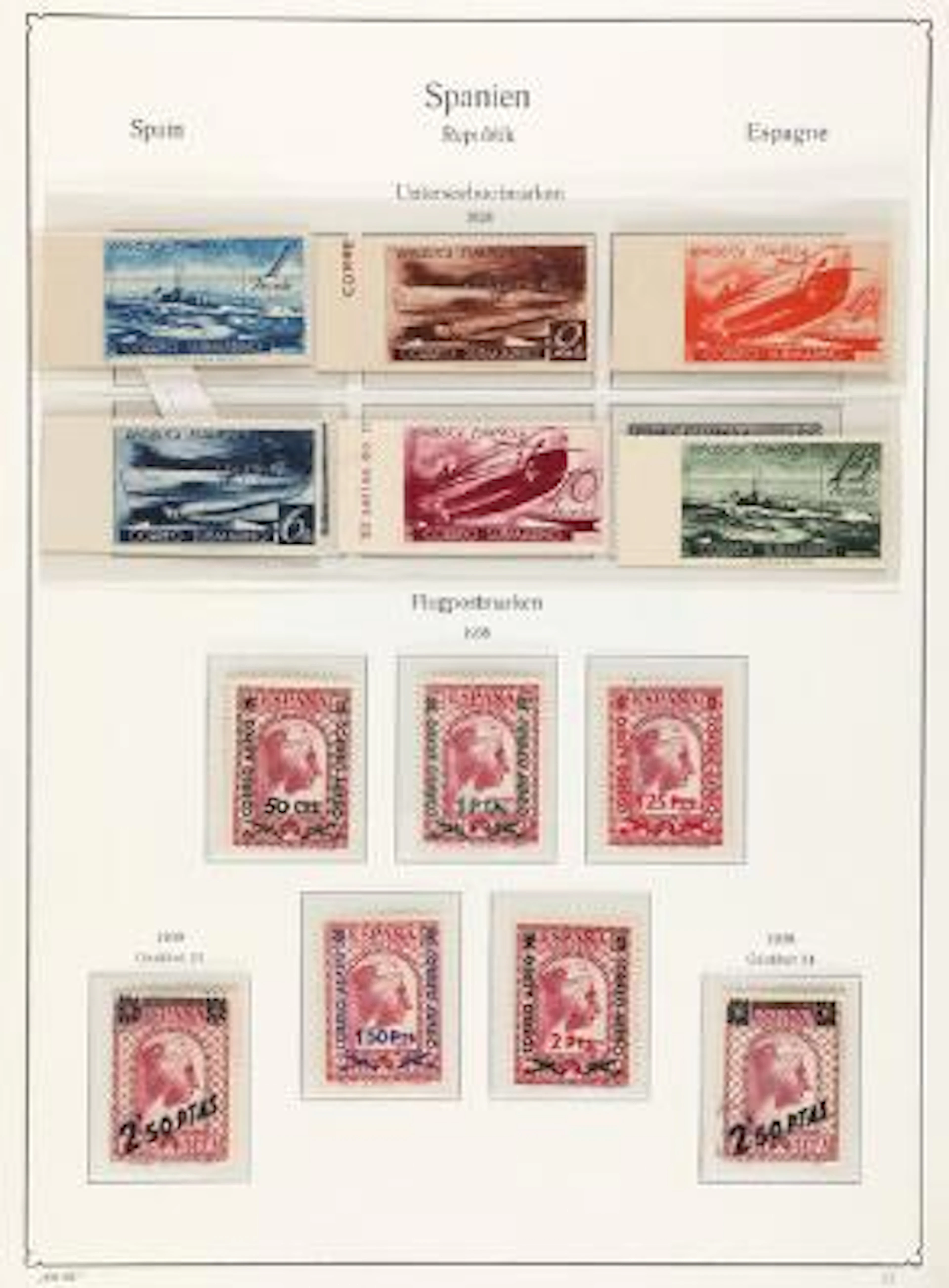 Spain. 1850-1983. Very well filled collection in 4 KABE ring binders