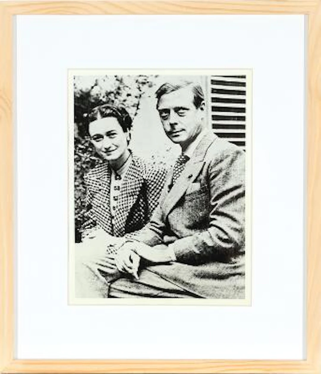 The Duke and Duchess of Windsor, 1936. Black-and-white wire silver