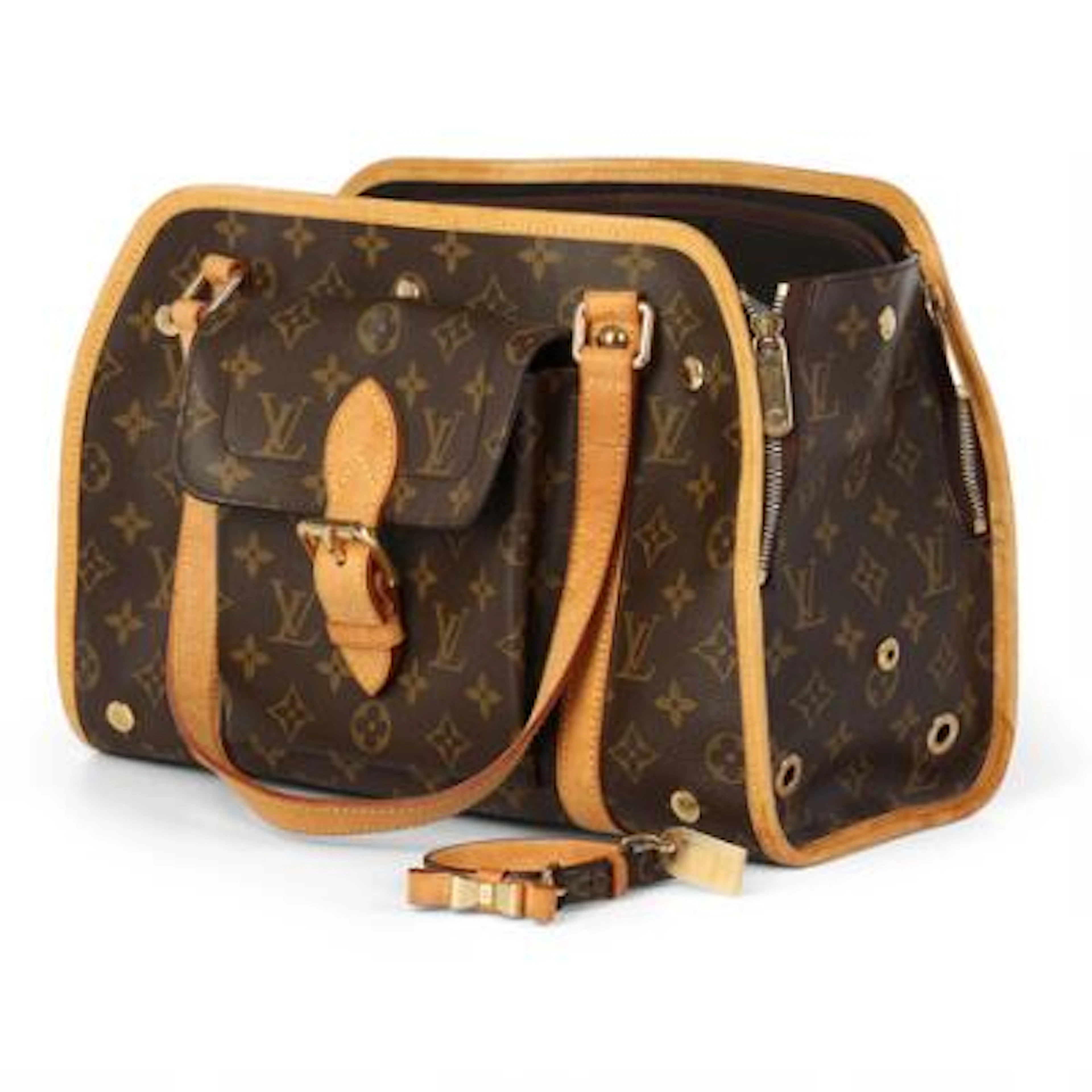 Louis Vuitton: A "Baxter GM" dog carrier bag of brown monogram canvas