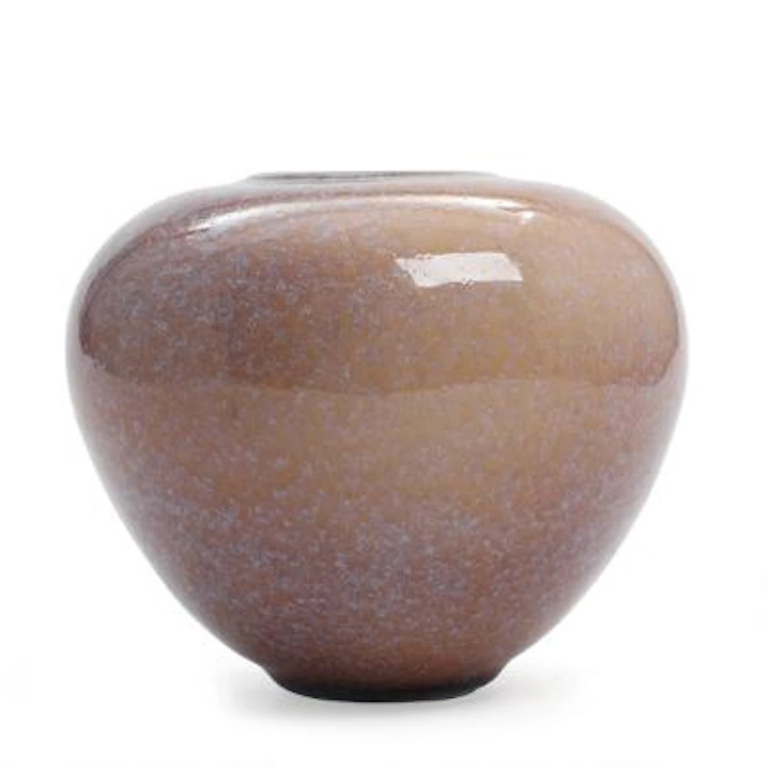 Per Weiss: A stoneware vase, decorated with violet coloured glaze.