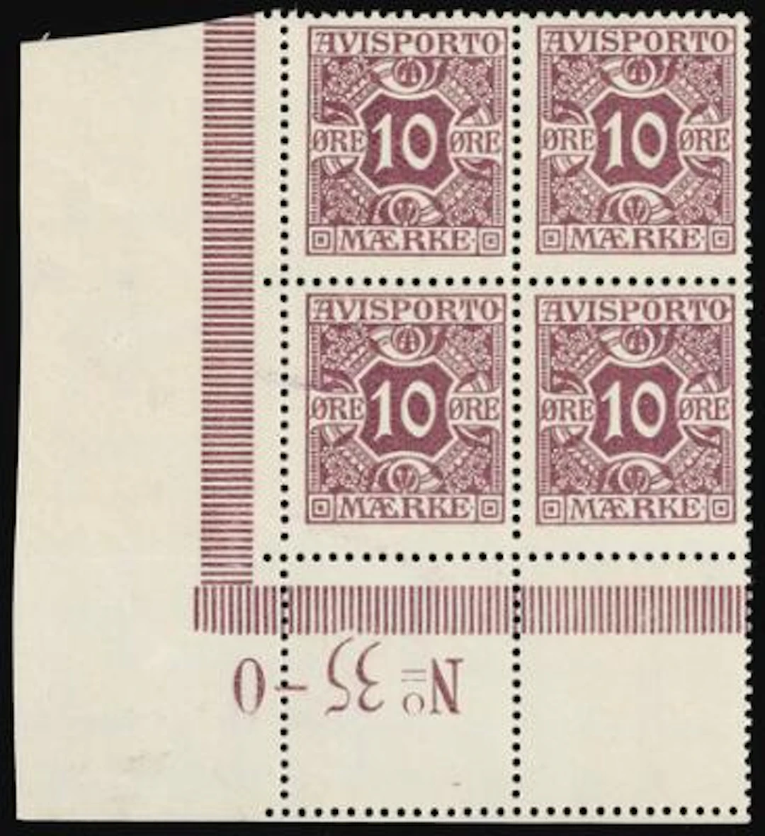 Newspaper. 1914. 10 Øre, violet. Perf. 14, wmk. Crosses. Never hinged
