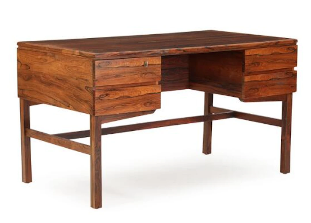 Danish furniture design: A freestanding rosewood desk, front with