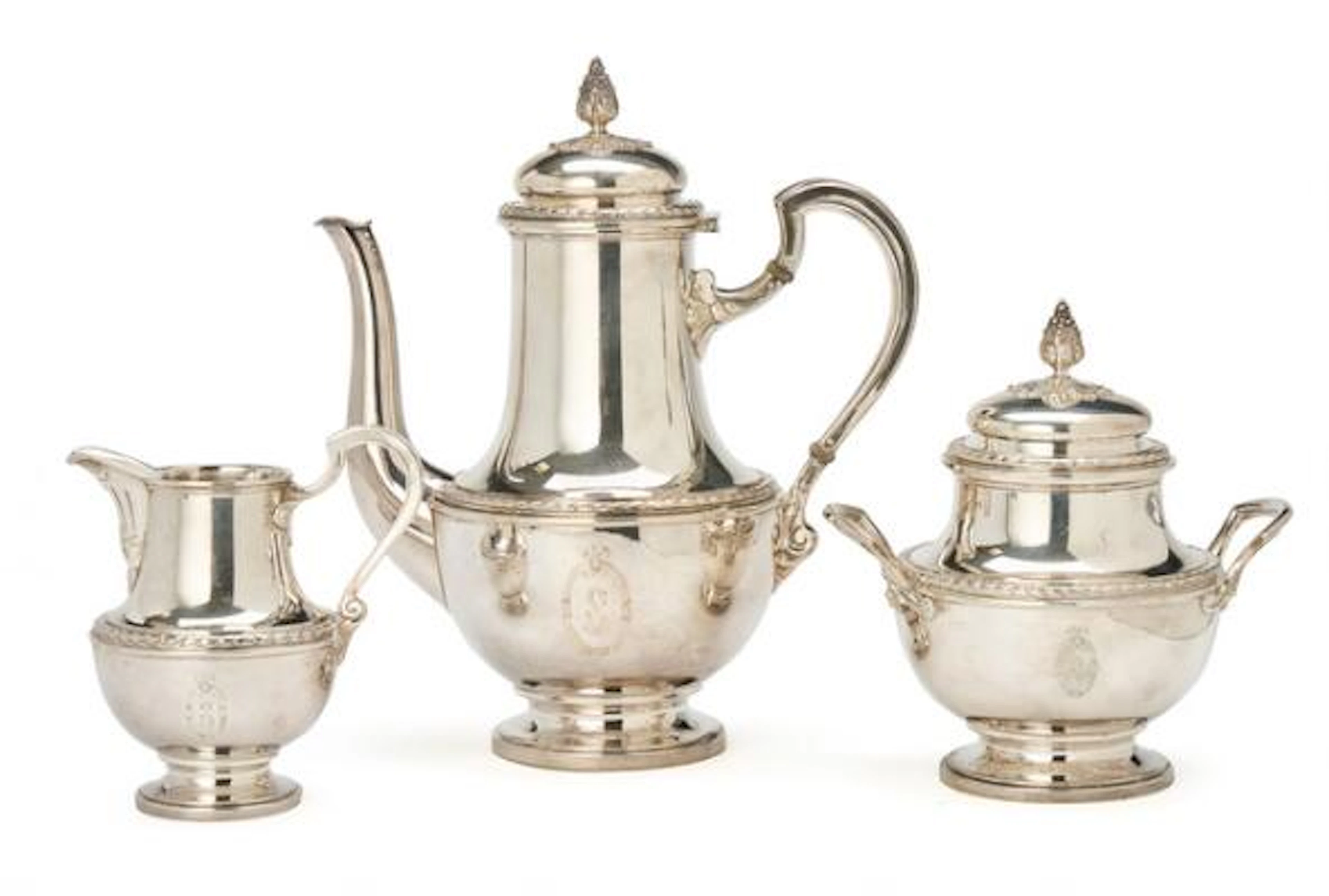 German silver coffee set. Gebr. Friedländer. Germany, late 19th century.