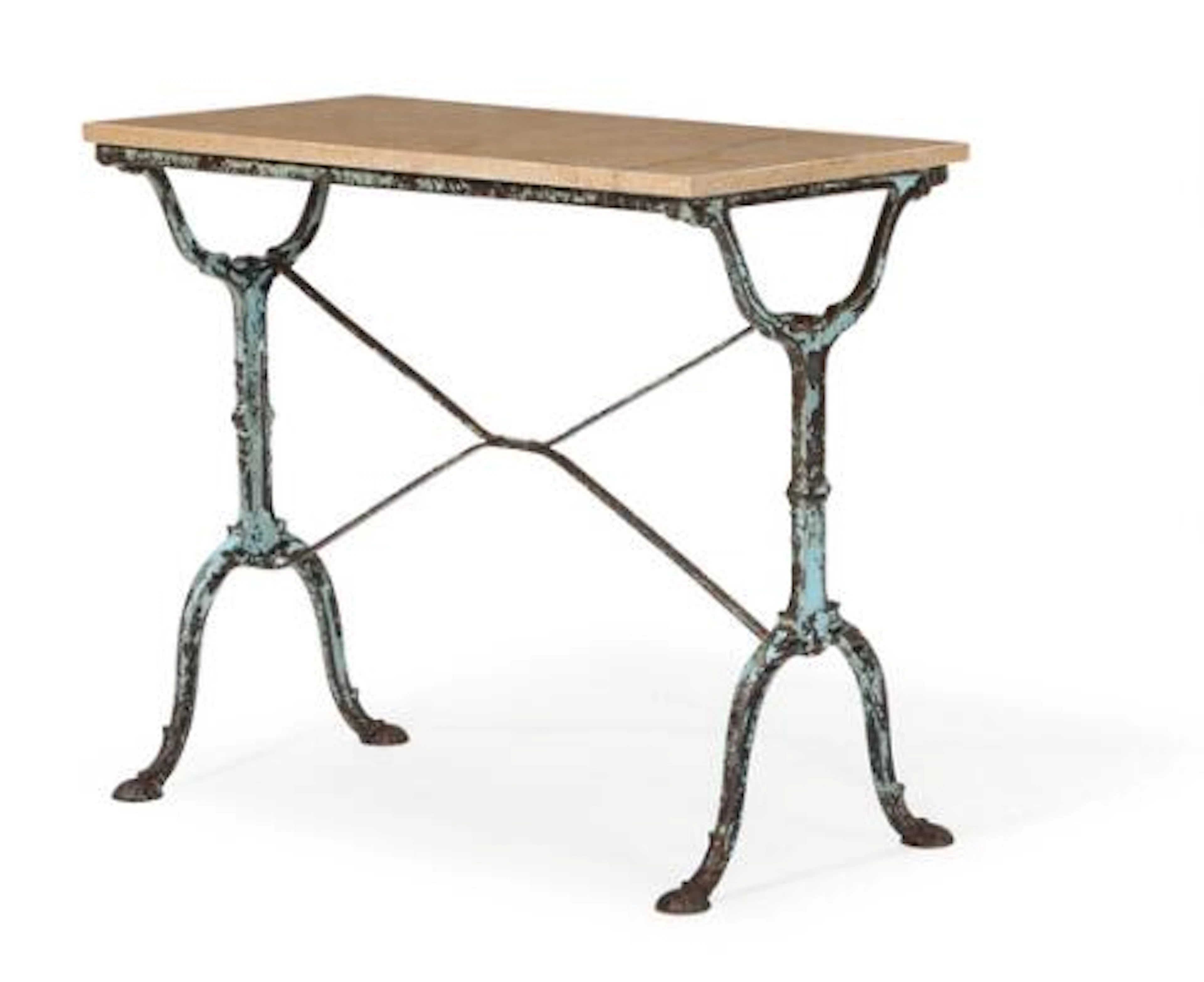 Louis Vuitton: An art deco bistro table with painted cast iron frame