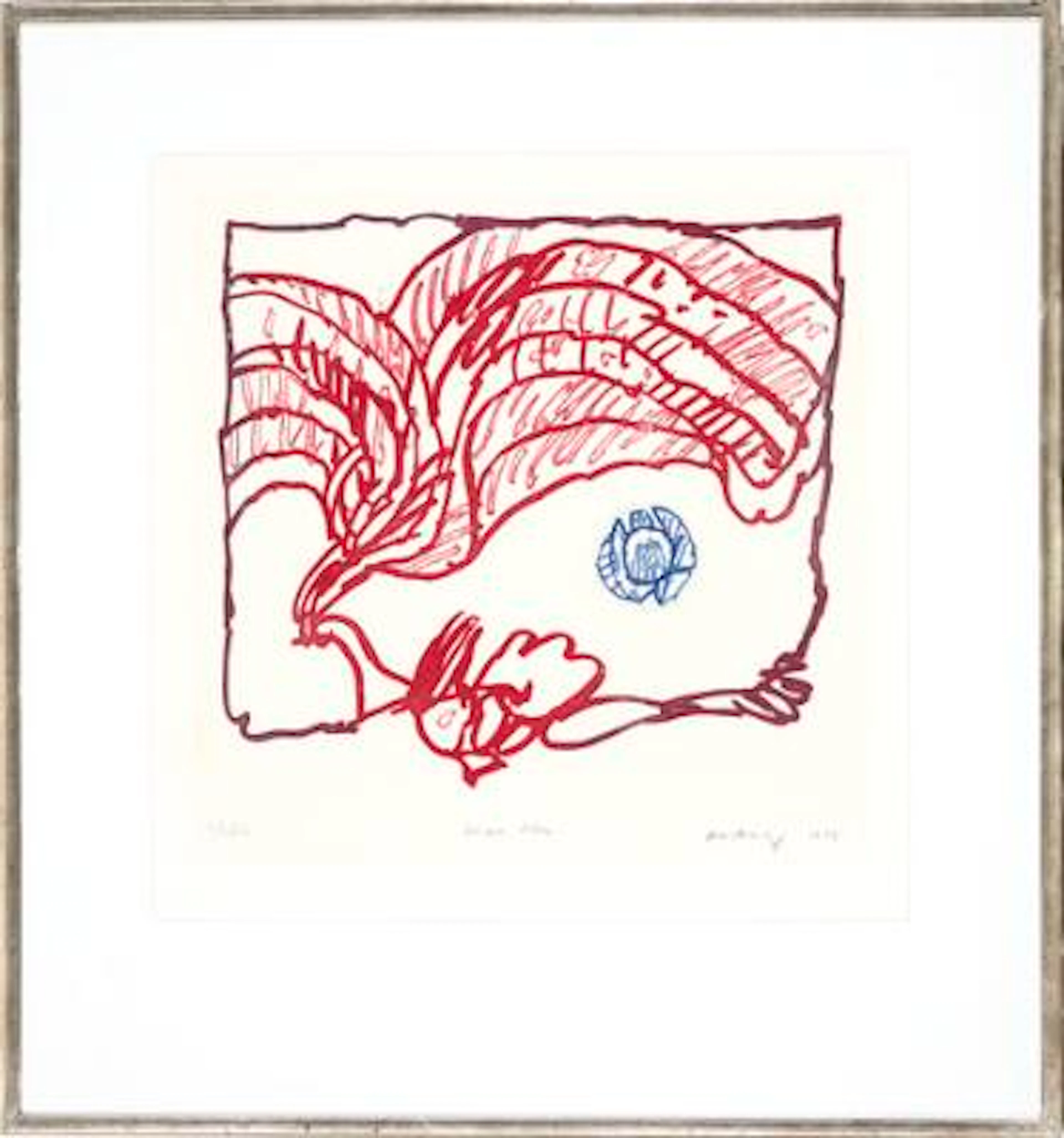 Pierre Alechinsky: "Disque bleu". Signed Alechinsky 1978, 38/75. Aquatint