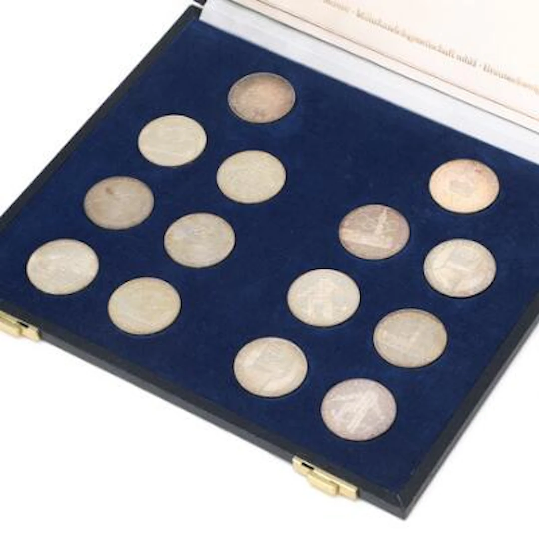 Austria, collection of 100 Schilling commemorating the 1976 Winter