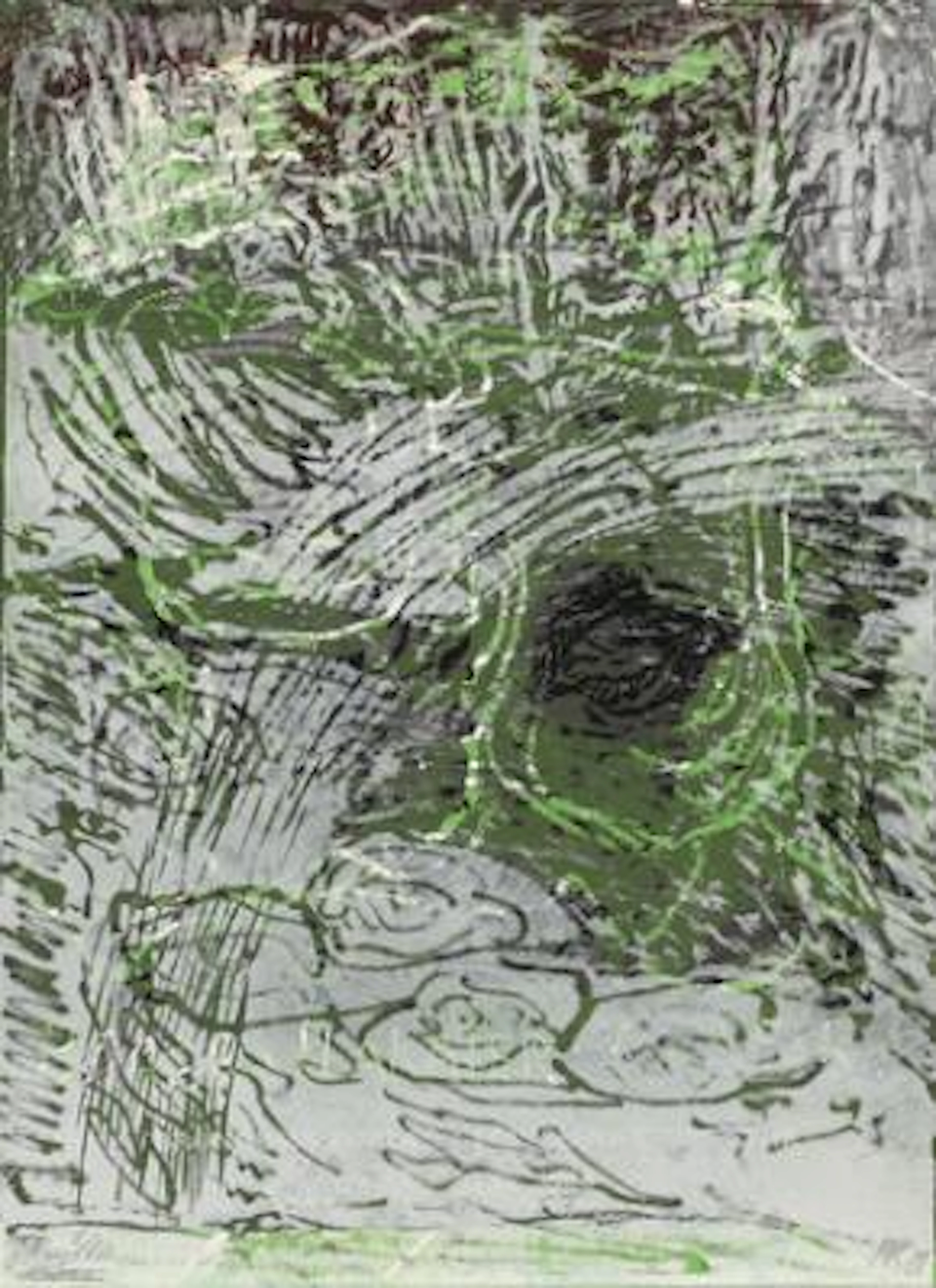 Per Kirkeby: Untitled. Signed PK 88, 2/10. Wodcut in colours. Sheet