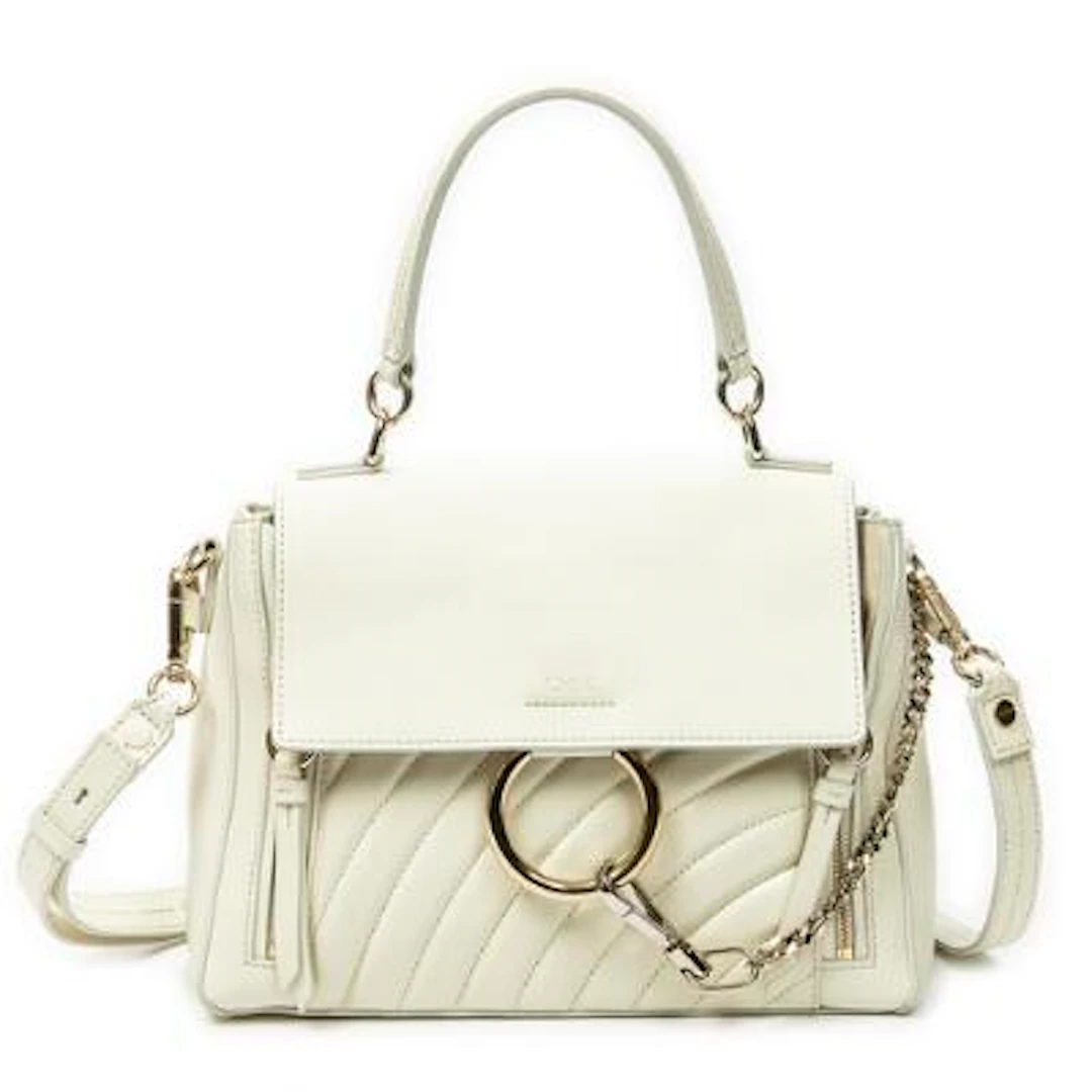 Chloé: A "Small Faye Day" bag in cream-coloured leather with a handle