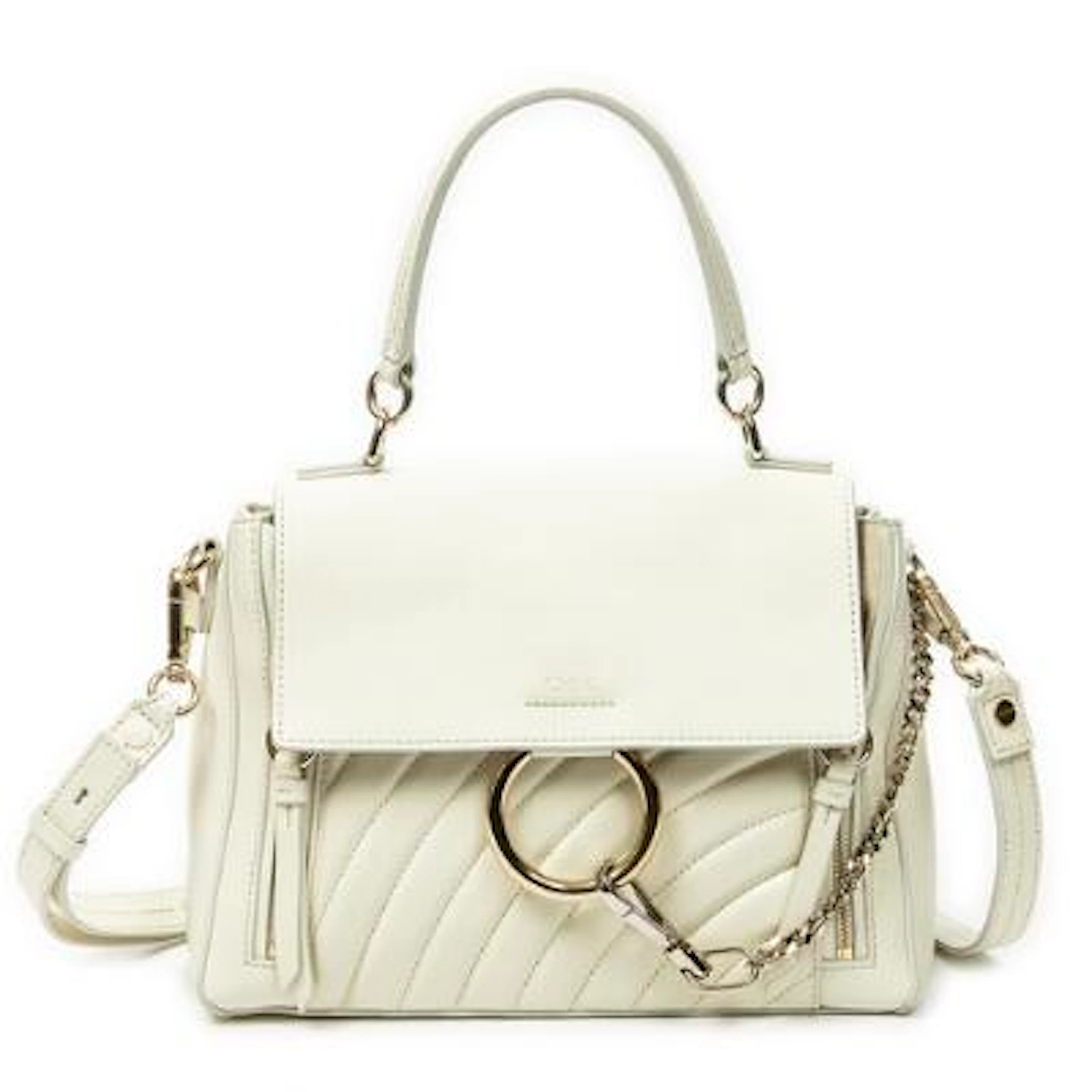 Chloé: A "Small Faye Day" bag in cream-coloured leather with a handle