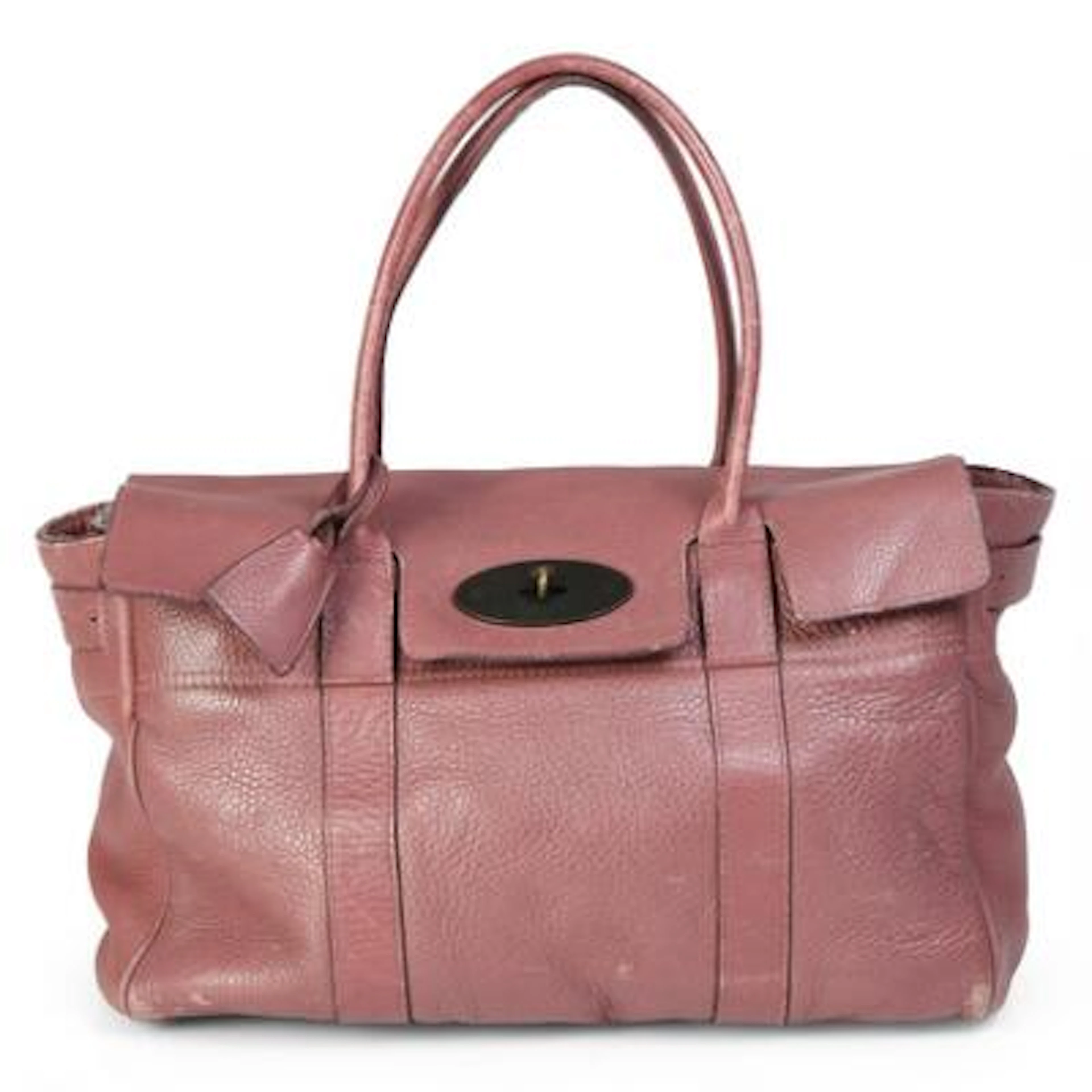 Mulberry: A "Bayswater" bag of purple leather with gold tone hardware