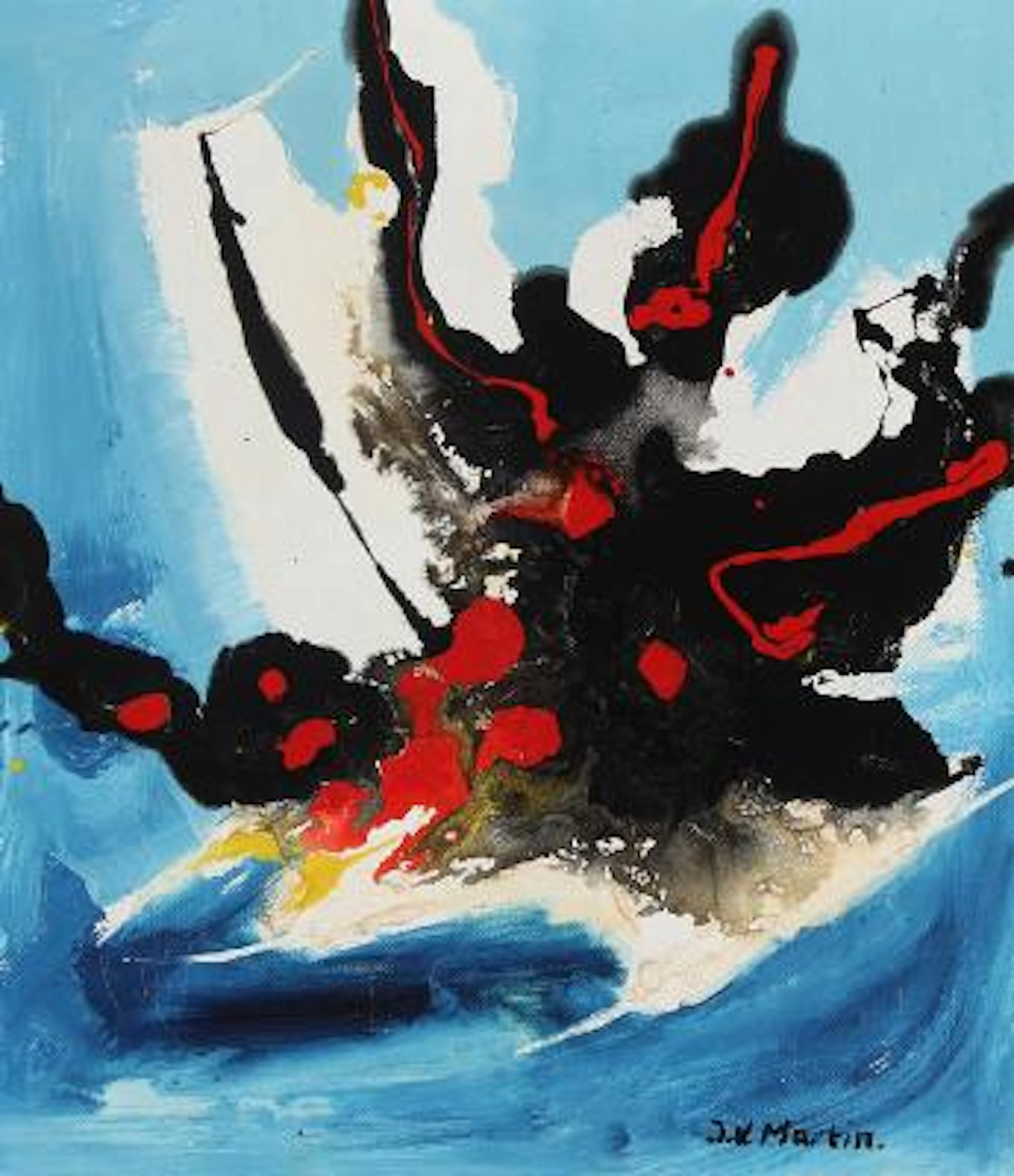 J.V. Martin: Untitled. Signed J.V. Martin. Synthetic paint on canvas.