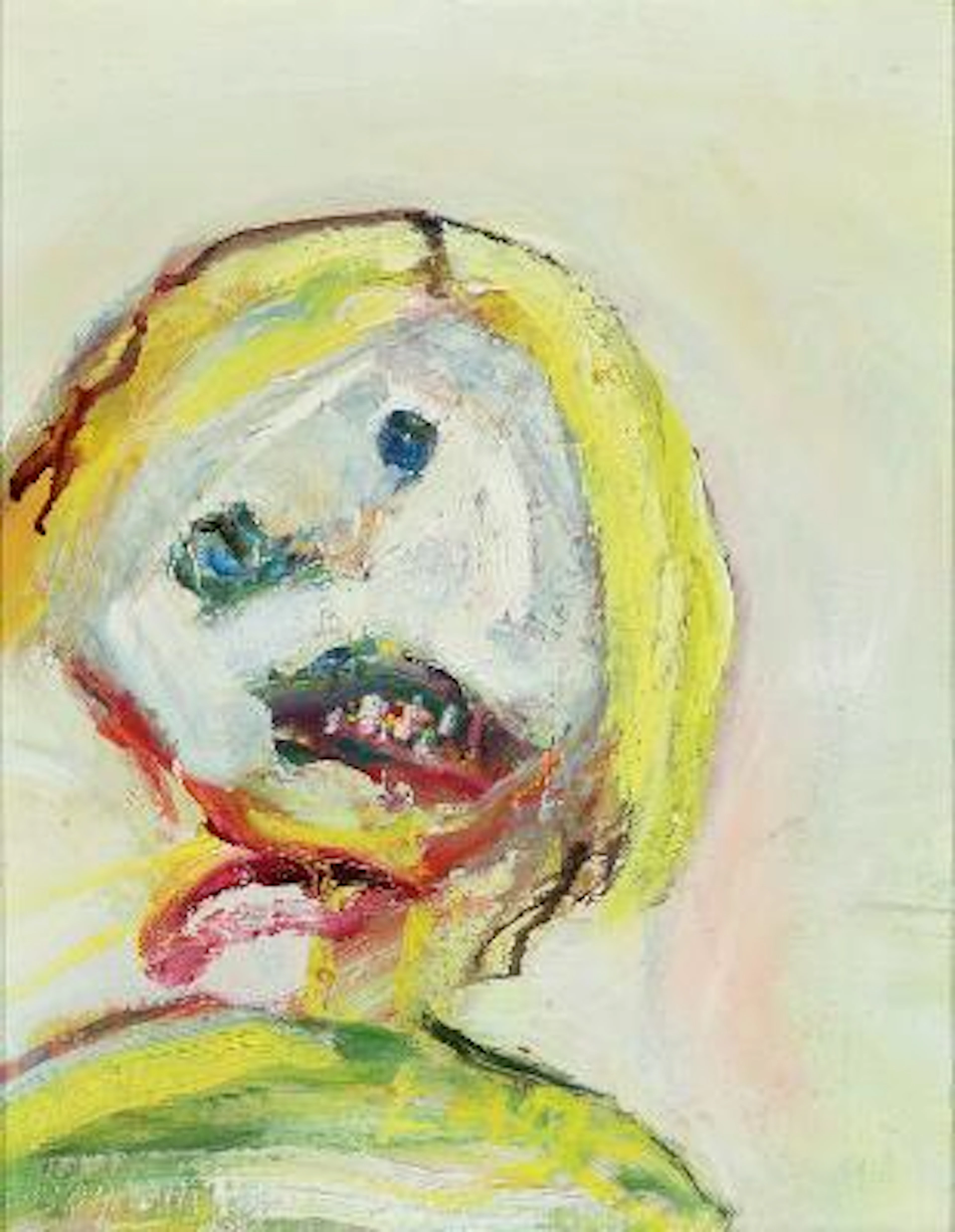 Leif Lage: "Pige med gult hår og gul trøje", 1972. Signed and dated