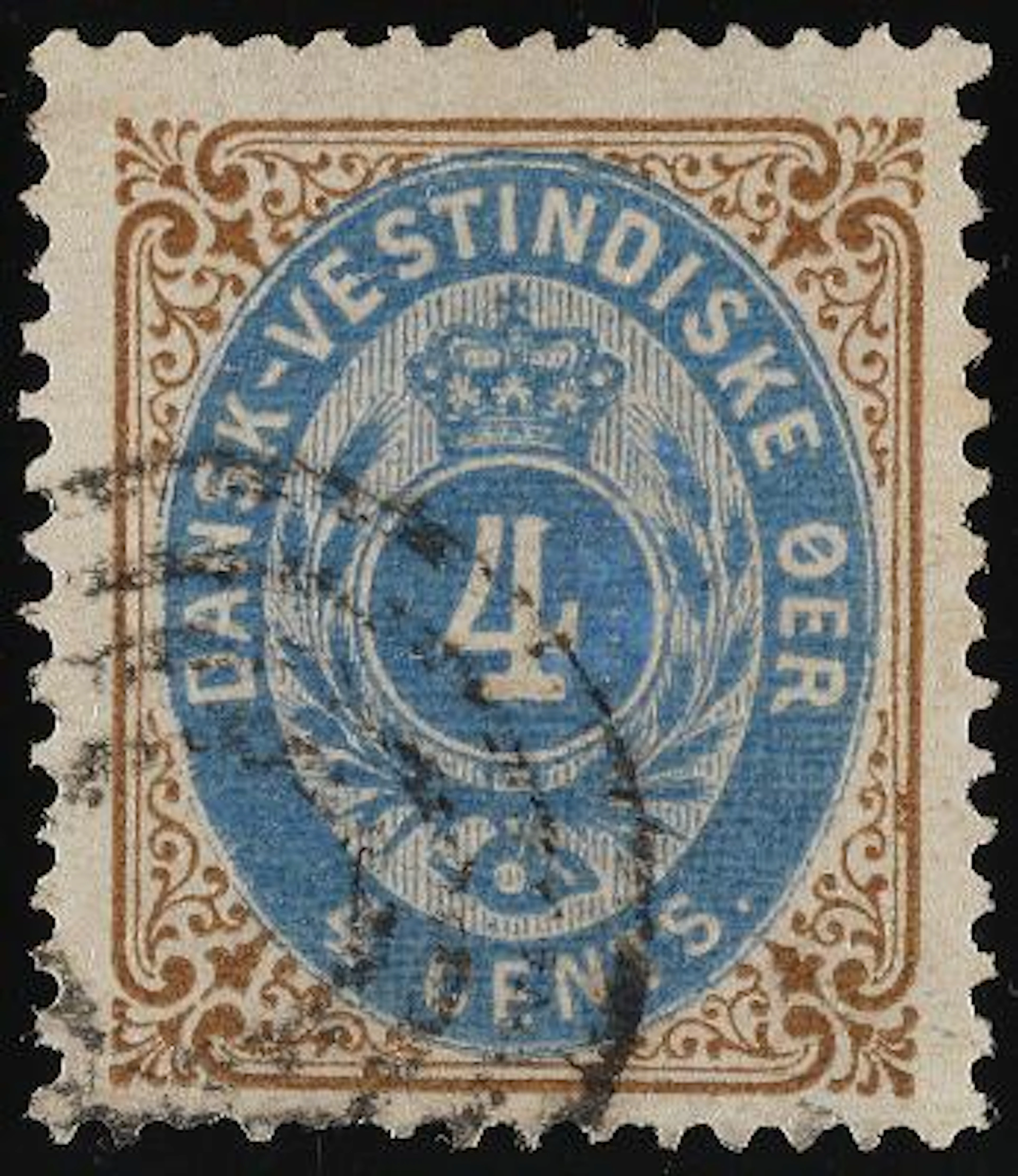 1873. 4 cents, 1.print, pos. 77 with ISOLATED INVERTED FRAME. Beautiful