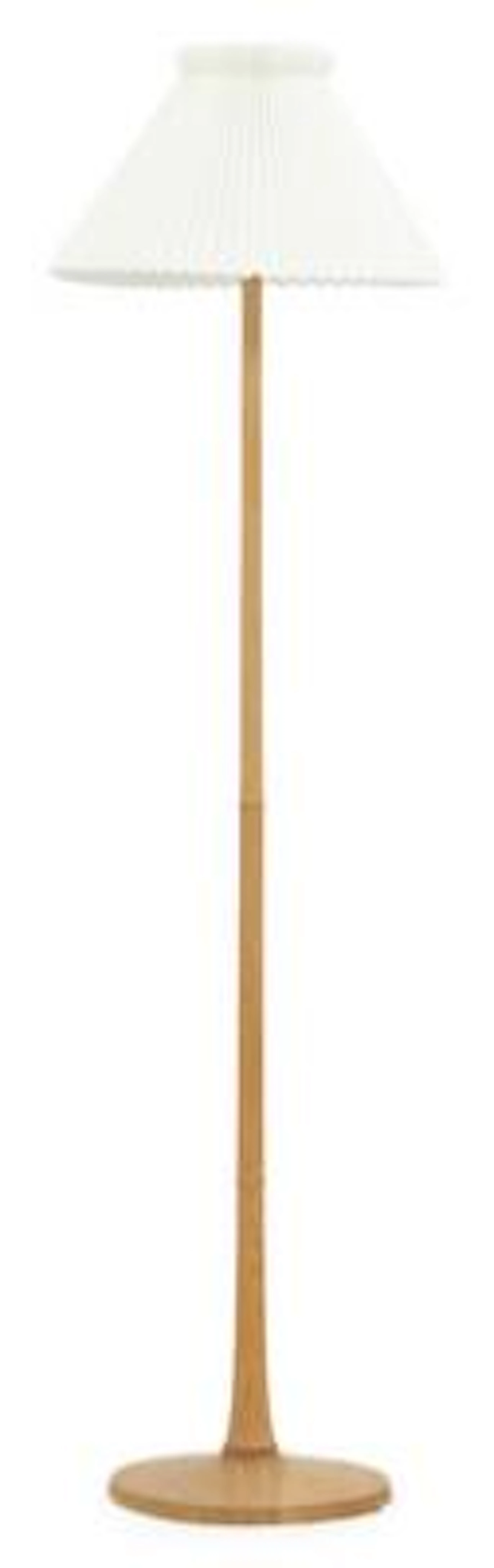 Kaare Klint: An oak floor lamp mounted with white pleated acryllic