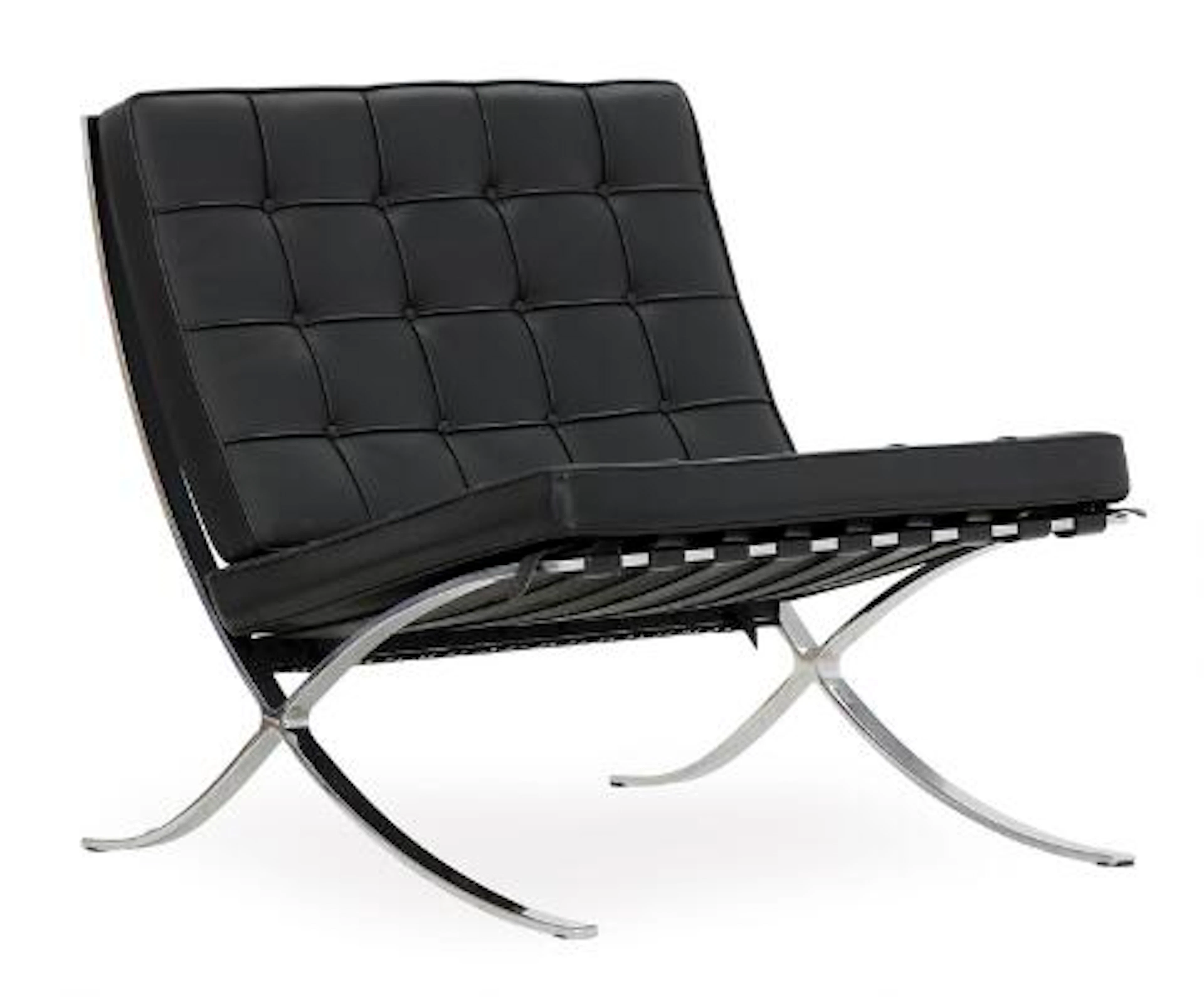 Ludwig Mies van der Rohe: "Barcelona Chair". Easy chair, chromium-plated