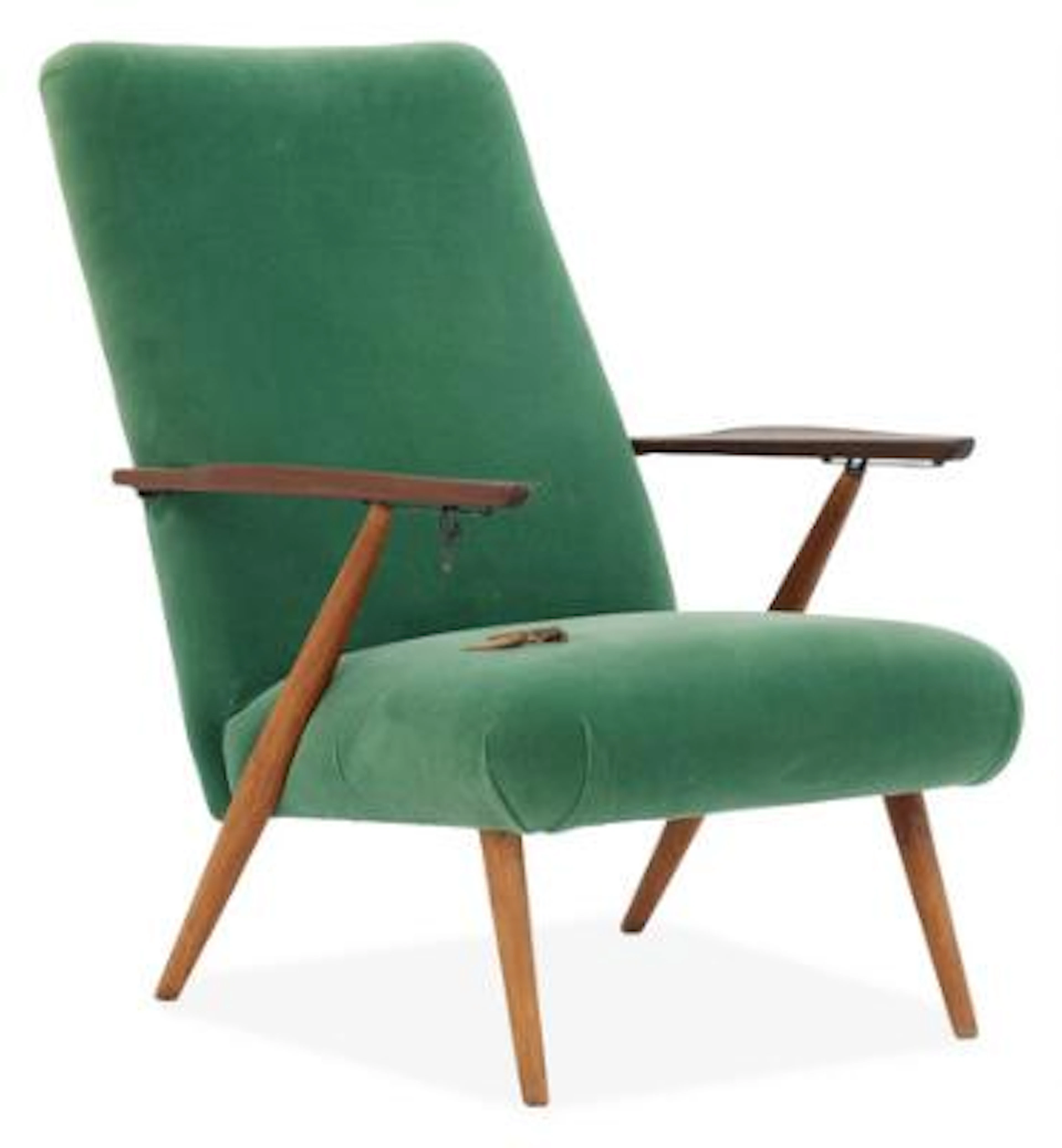 Danish furniture design: Easy chair with oak frame and teak armrests.