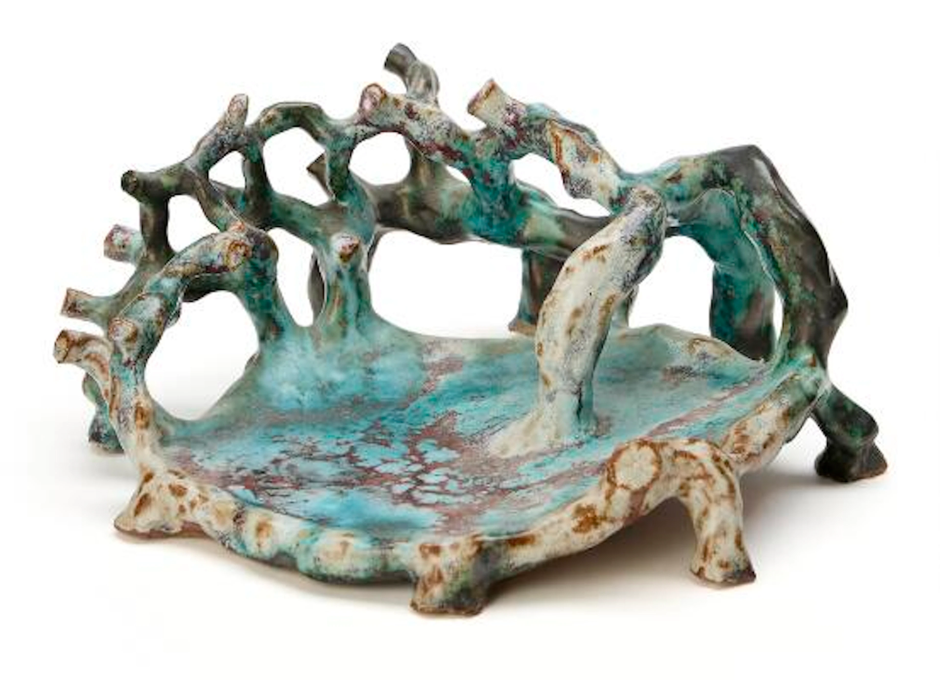 Bente Skjøttgaard: Organic sculpture. Signed BS 2004. Glazed stoneware.