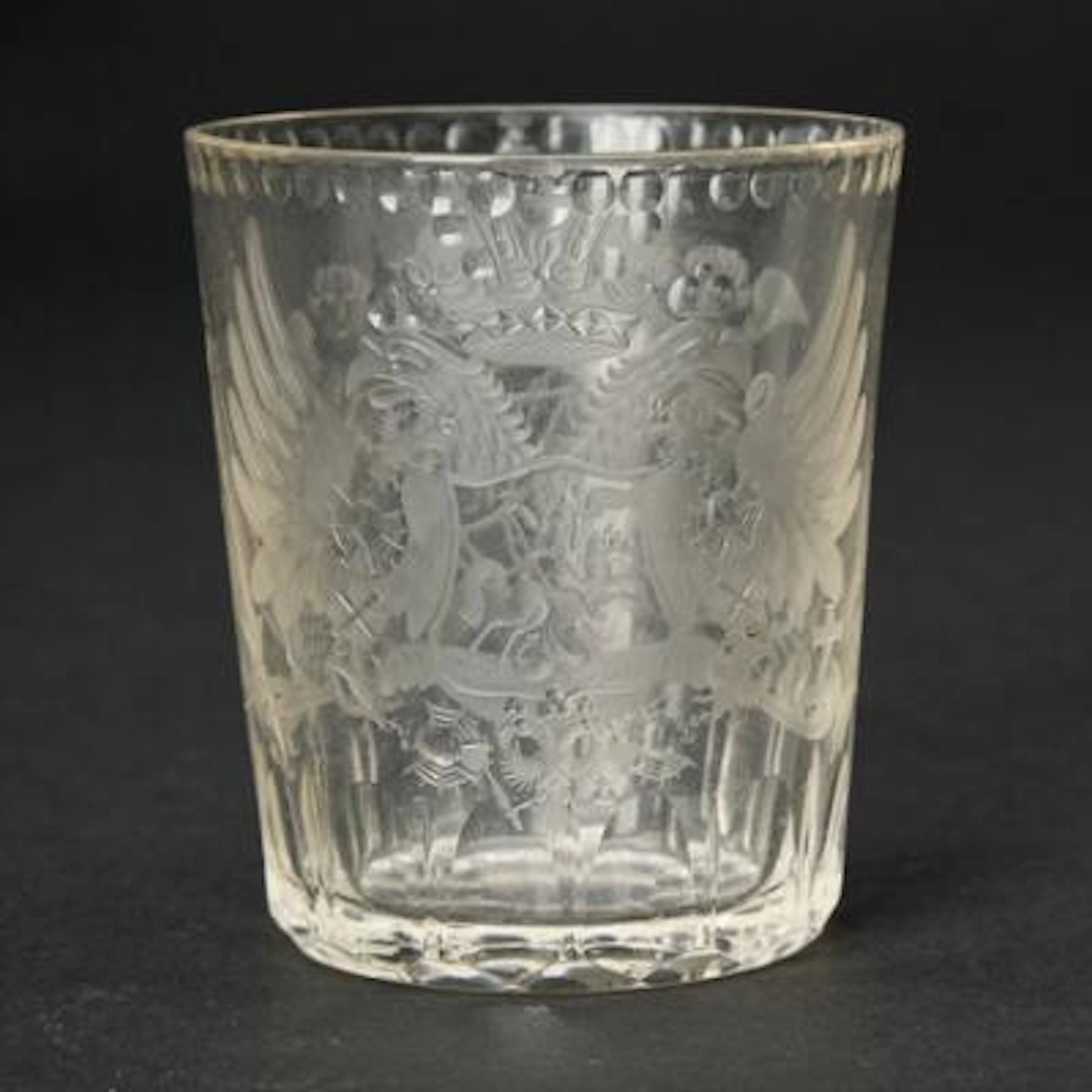 Russian water glass, monogram for Tsar Nicholas II of Russia and his