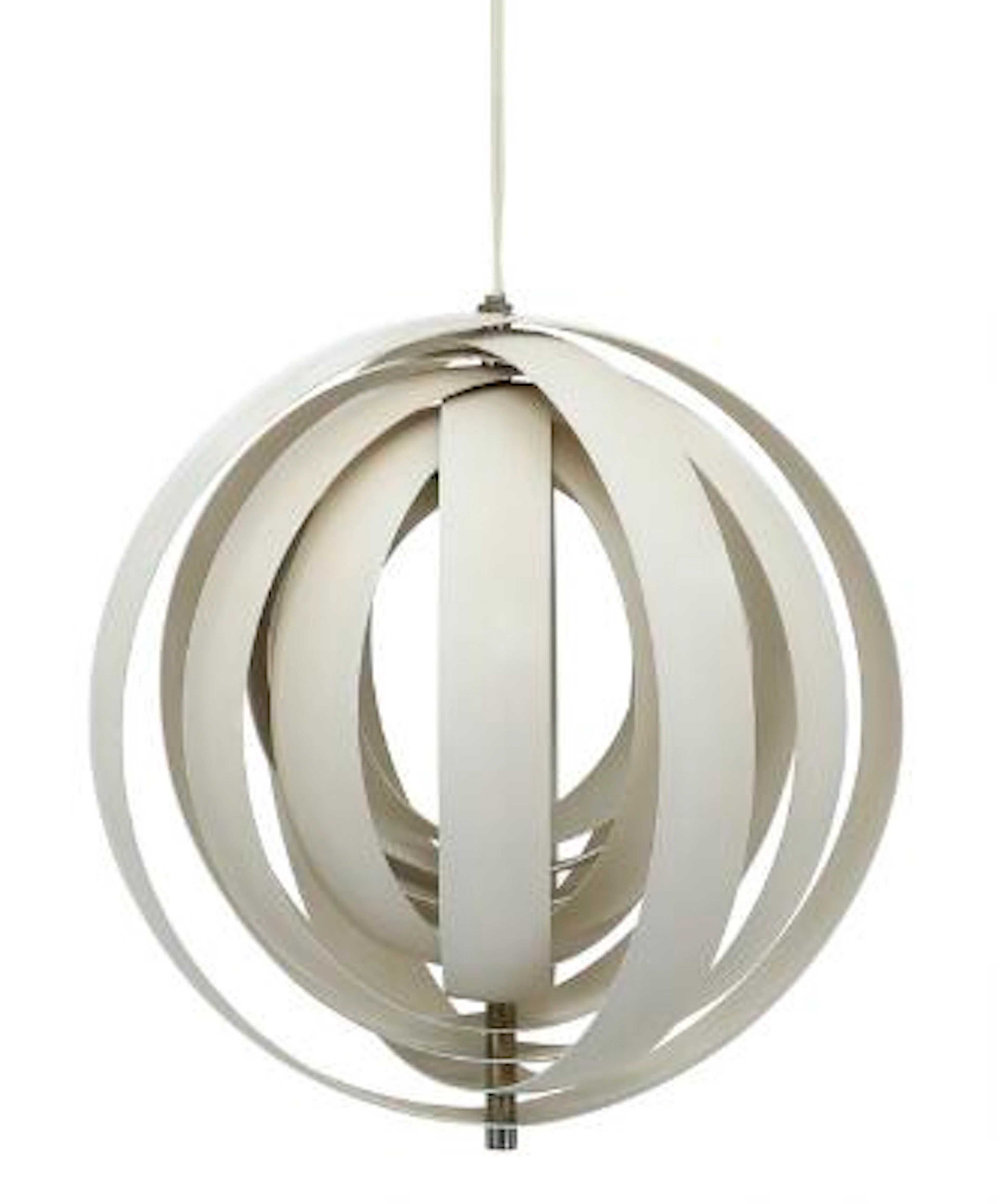 Verner Panton: “Moon Lamp/Visor”. A white lacquered metal pendant