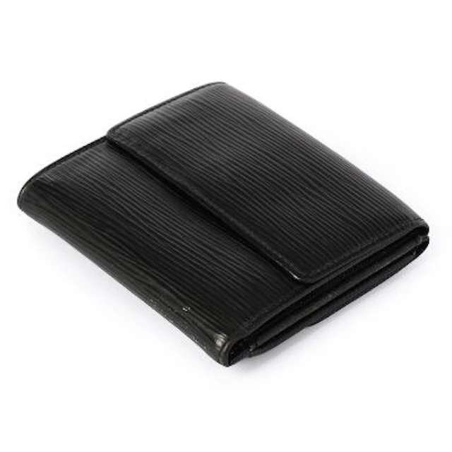 Louis Vuitton: A wallet of black Epi leather with a compartment with