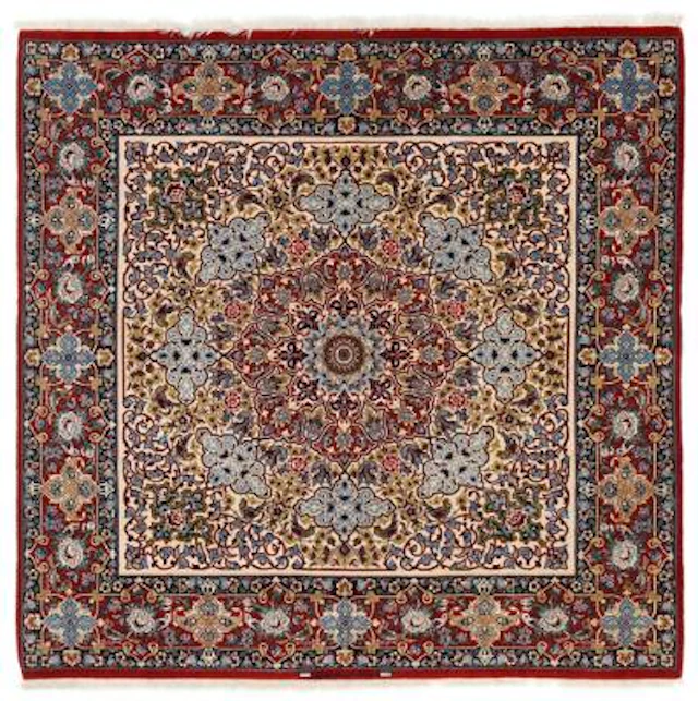 A signed Isfahan rug, Persia. Medallion design. Signed: Iran Isfahan