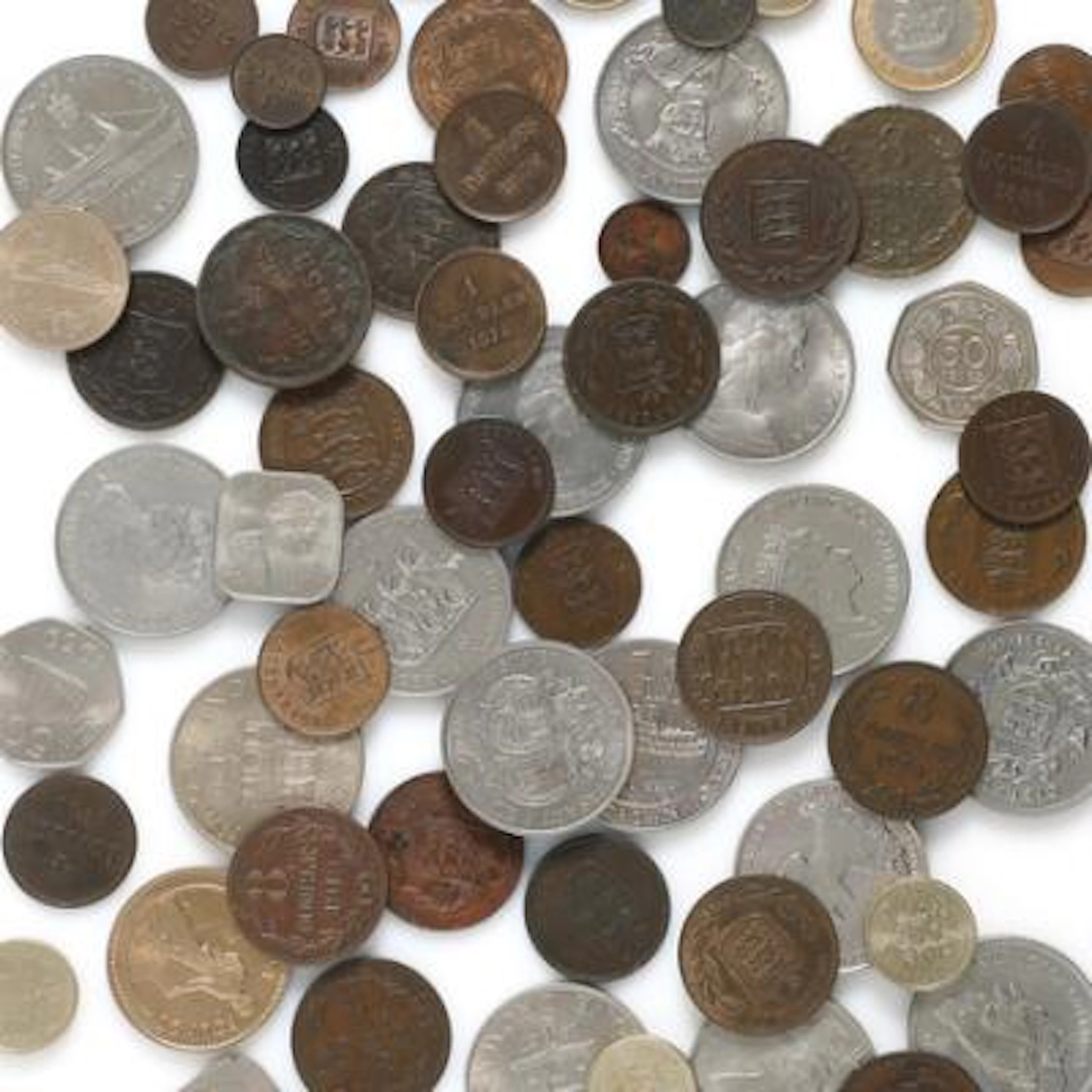 Collection of coins from Gibraltar and Guernsey, in total 61 pcs in
