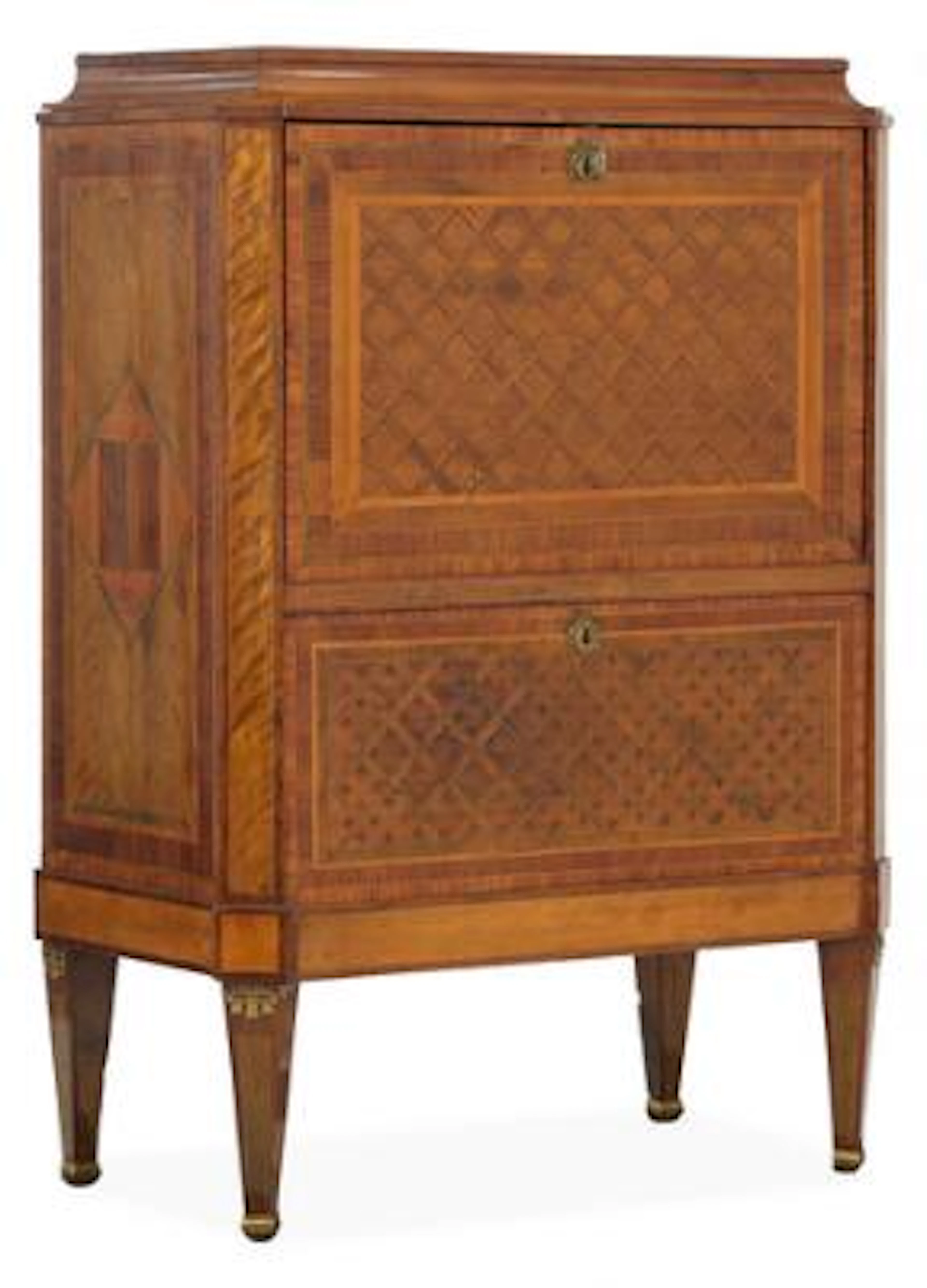 A Gustavian marquetry secretary. Stockholm, late 18th century. H.