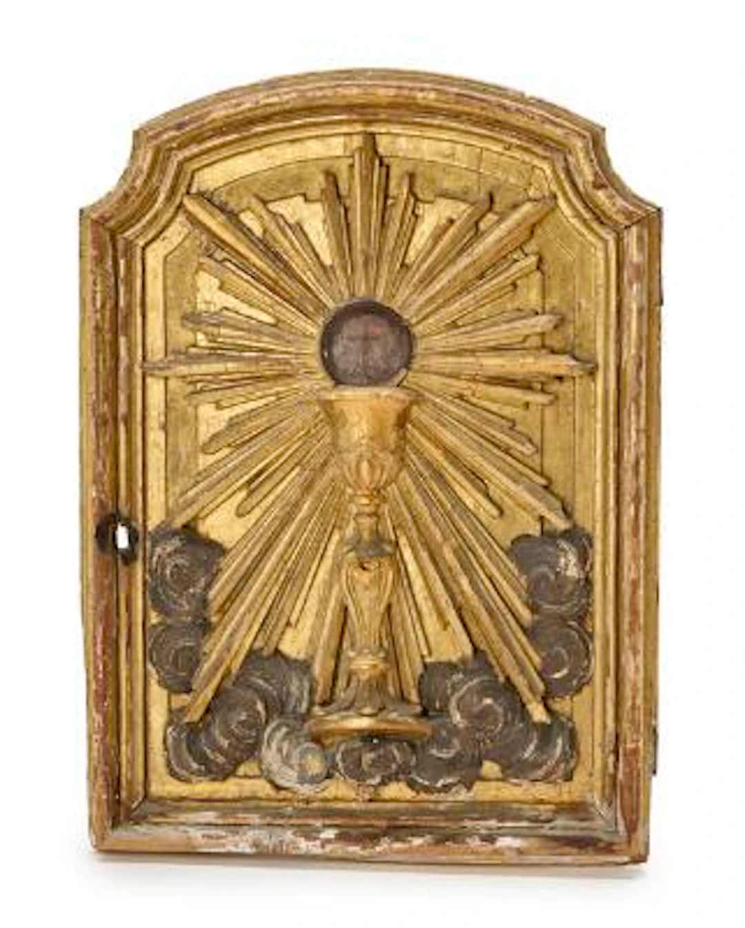 Baroque door to Roman Catholic tabernacle; gilded wood, probably Italy