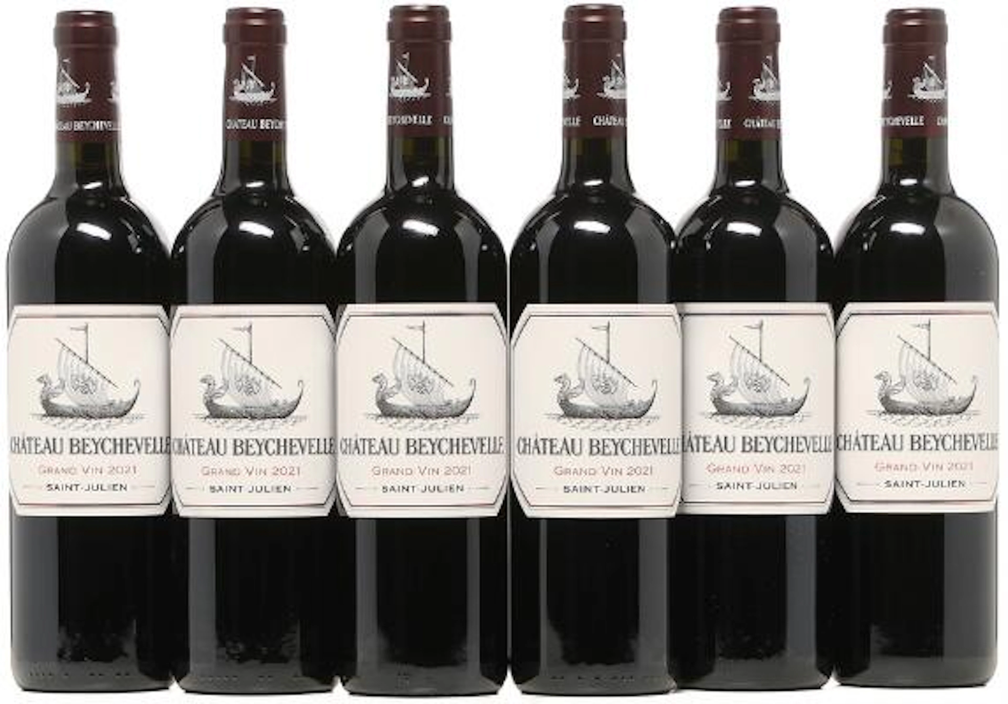 6 bts. Château Beychevelle, Saint - Julien. 4. Cru Classé 2021 A (hf/in).