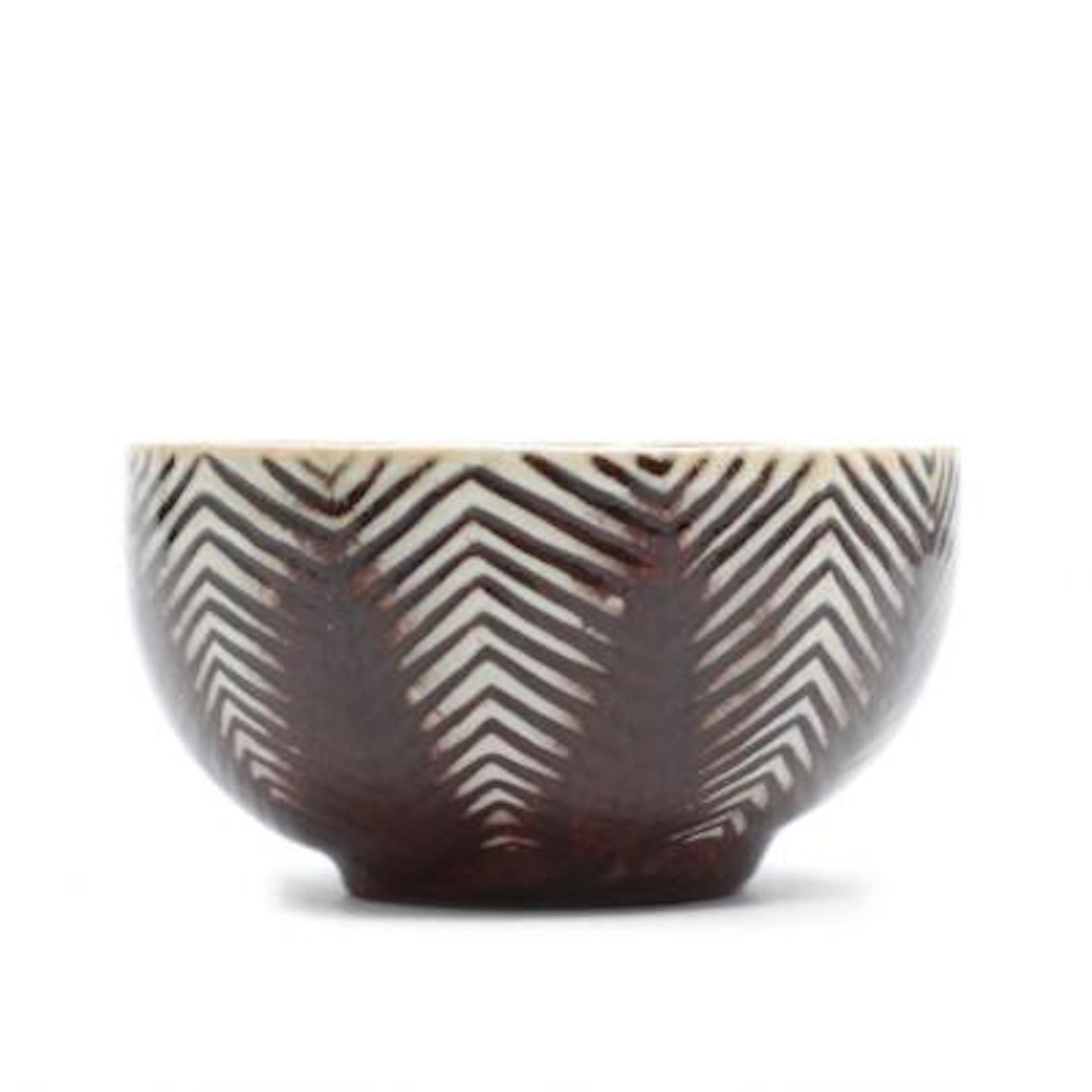 Axel Salto: Small stoneware bowl, exterior modelled in fluted style.