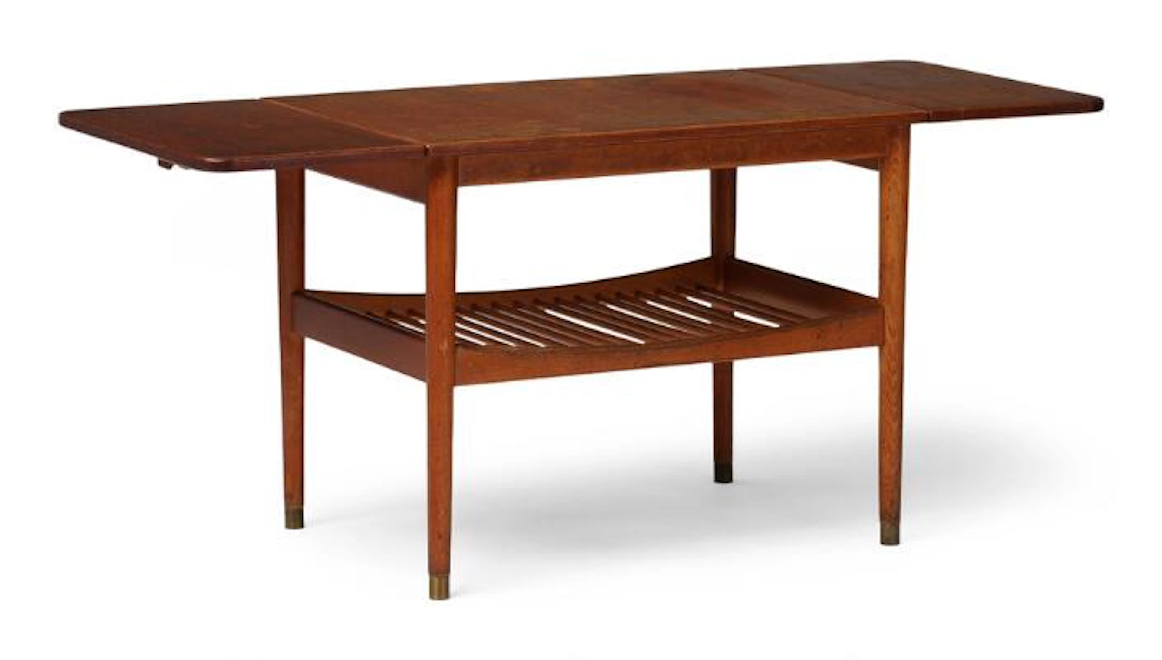 Finn Juhl: Coffee table with teak top, beech frame with underlying