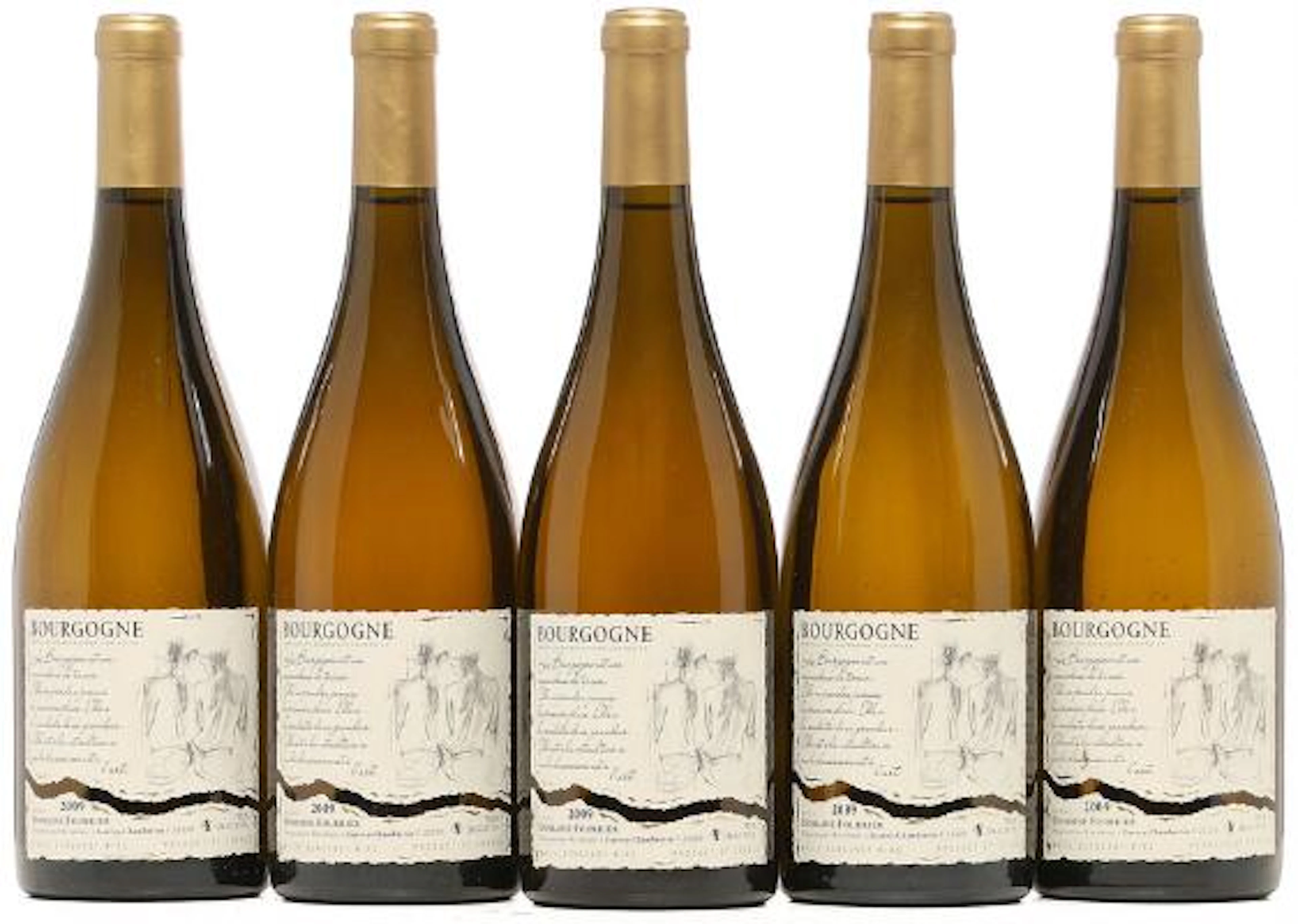 5 bts. Bourgogne Blanc, Domaine Fourrier 2009 A (hf/in). – Bruun Rasmussen