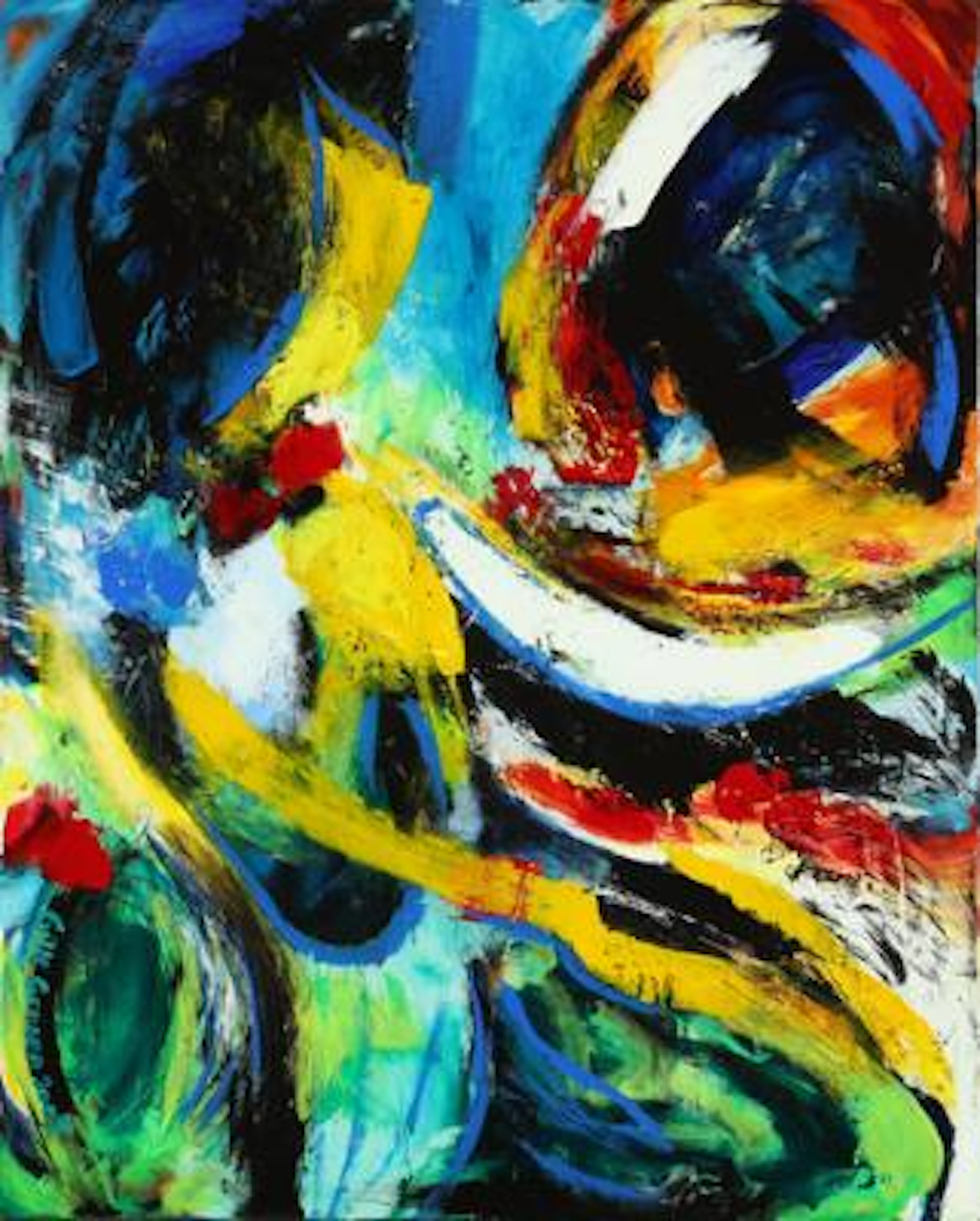 Gitte Grosen: "Flyv fugl flyv". Signed Gitte Grosen 2009. Oil on canvas.