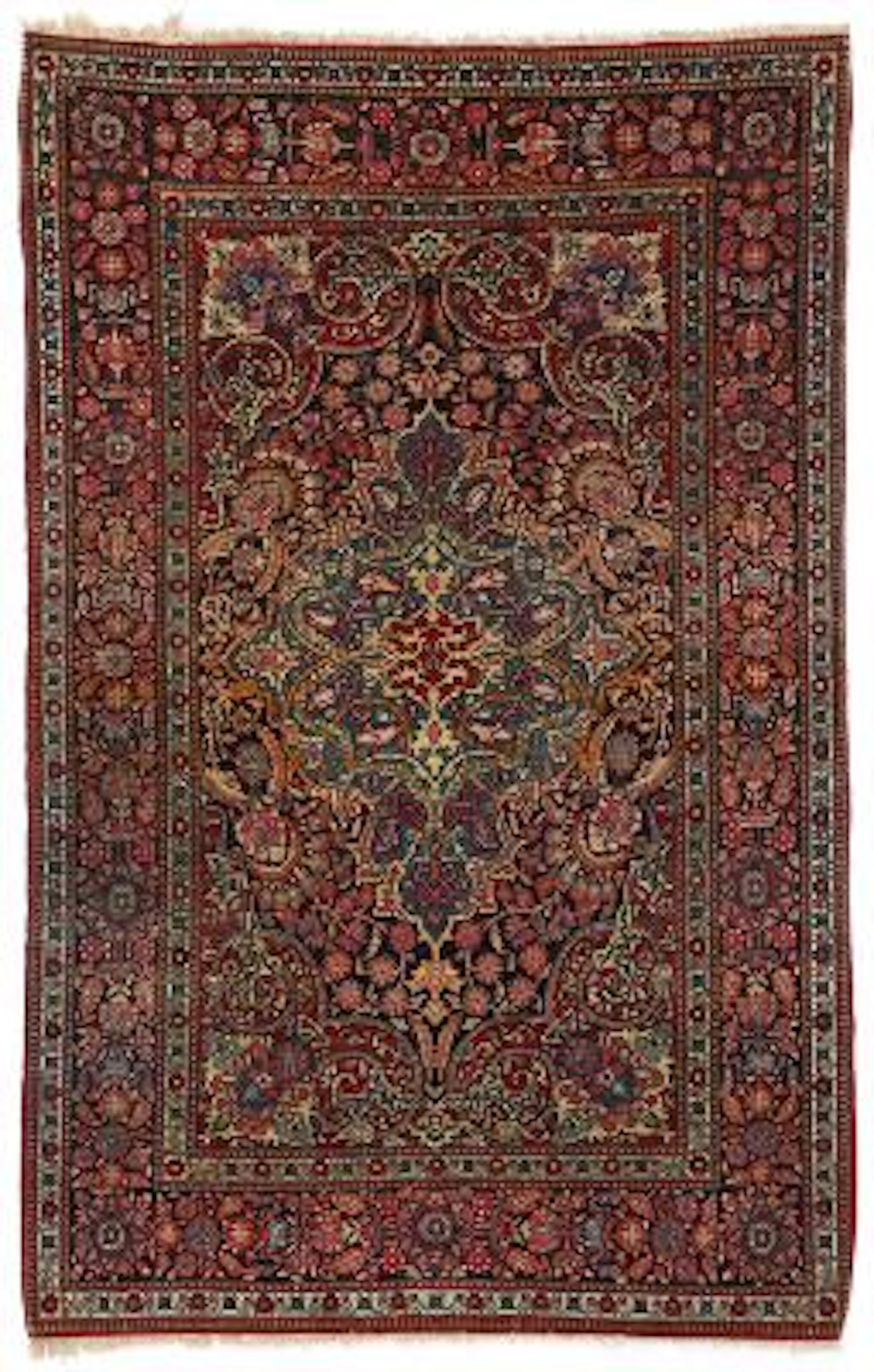 A Isfahan rugs, Persia. medallion design. C. 1940. 209 x 139 cm. –