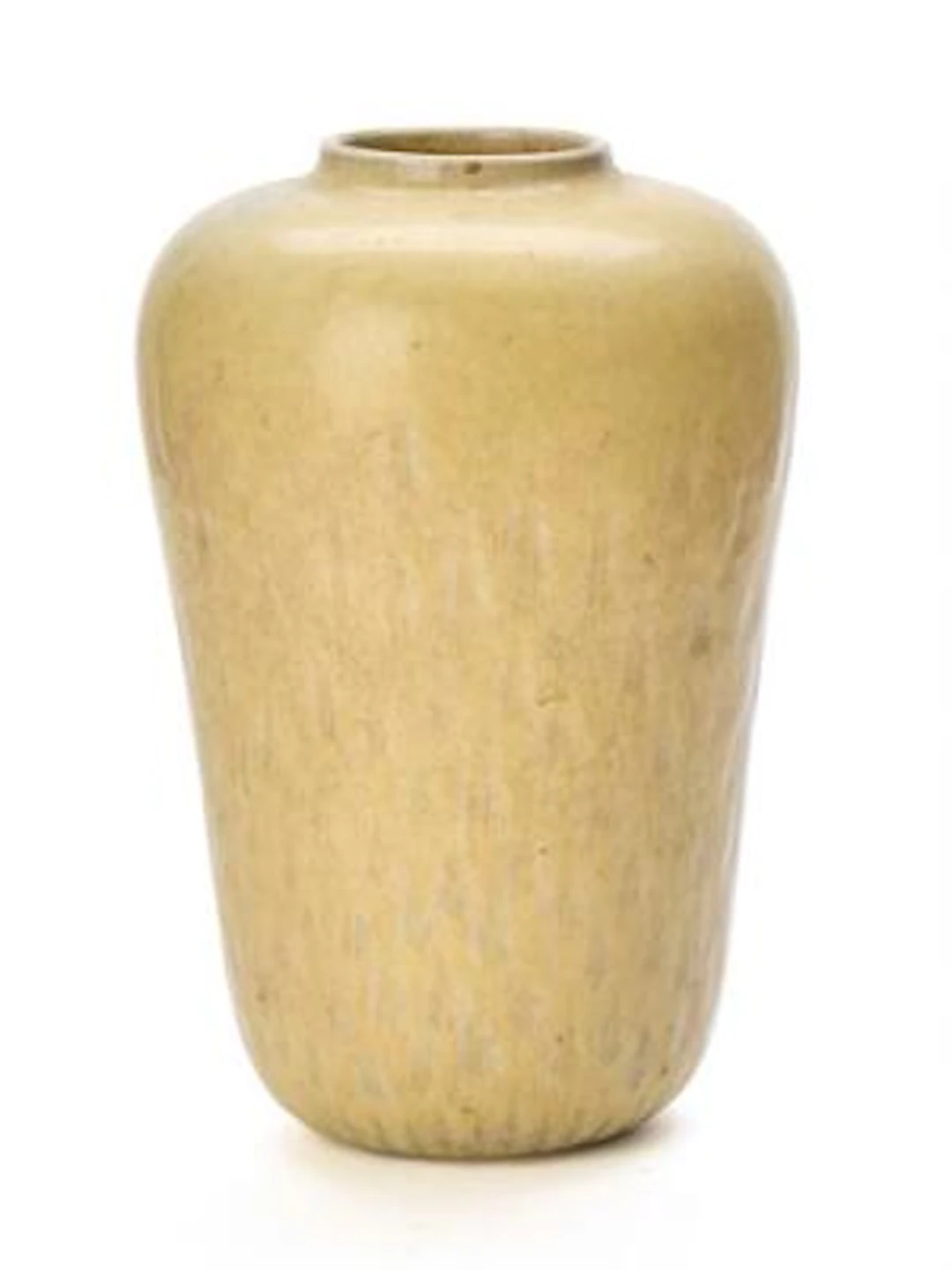 Saxbo: A round stoneware vase with relief decor. Decorated with light