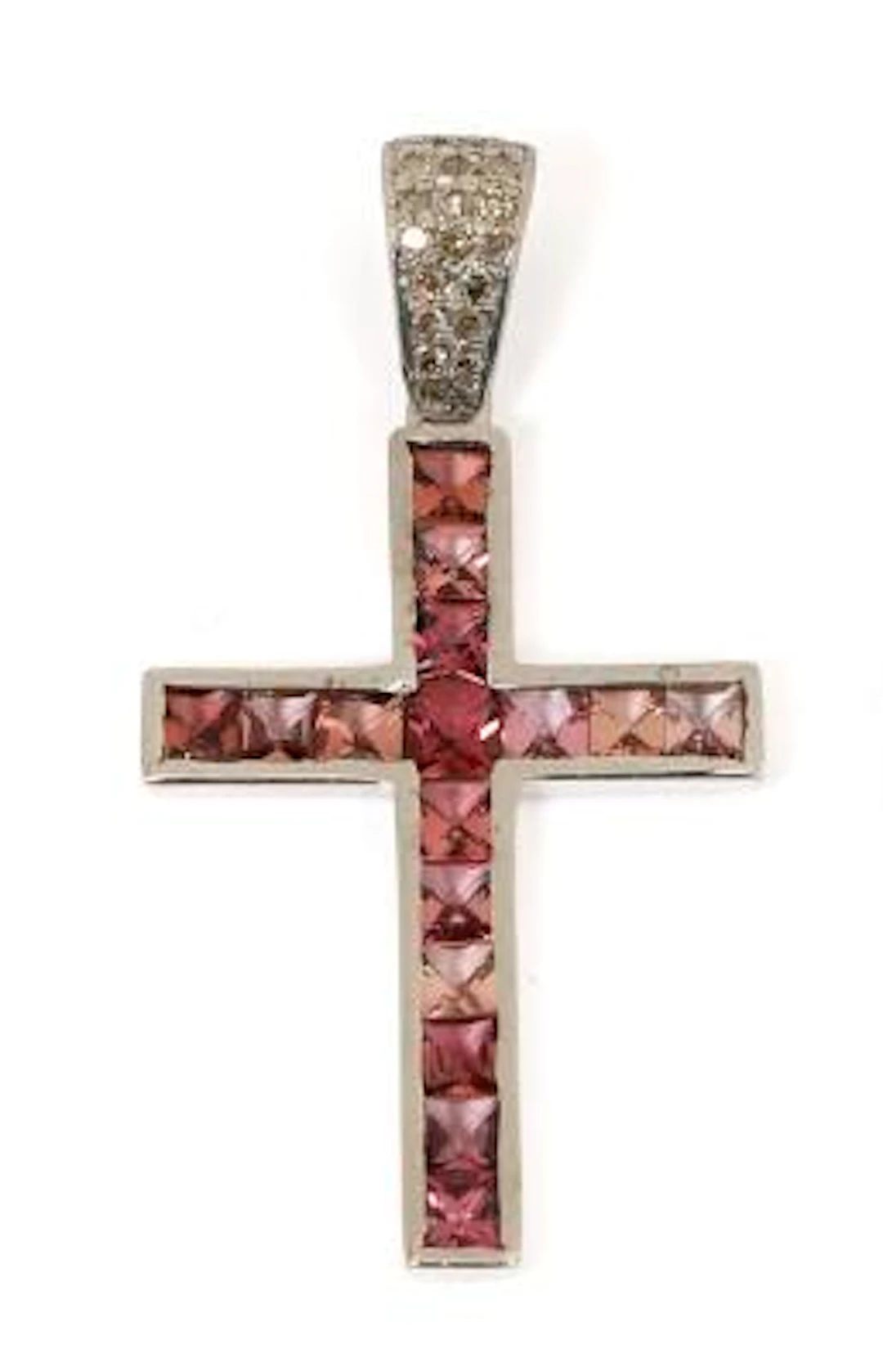 A tourmaline- and diamond pendant set with pink tourmalines and diamonds