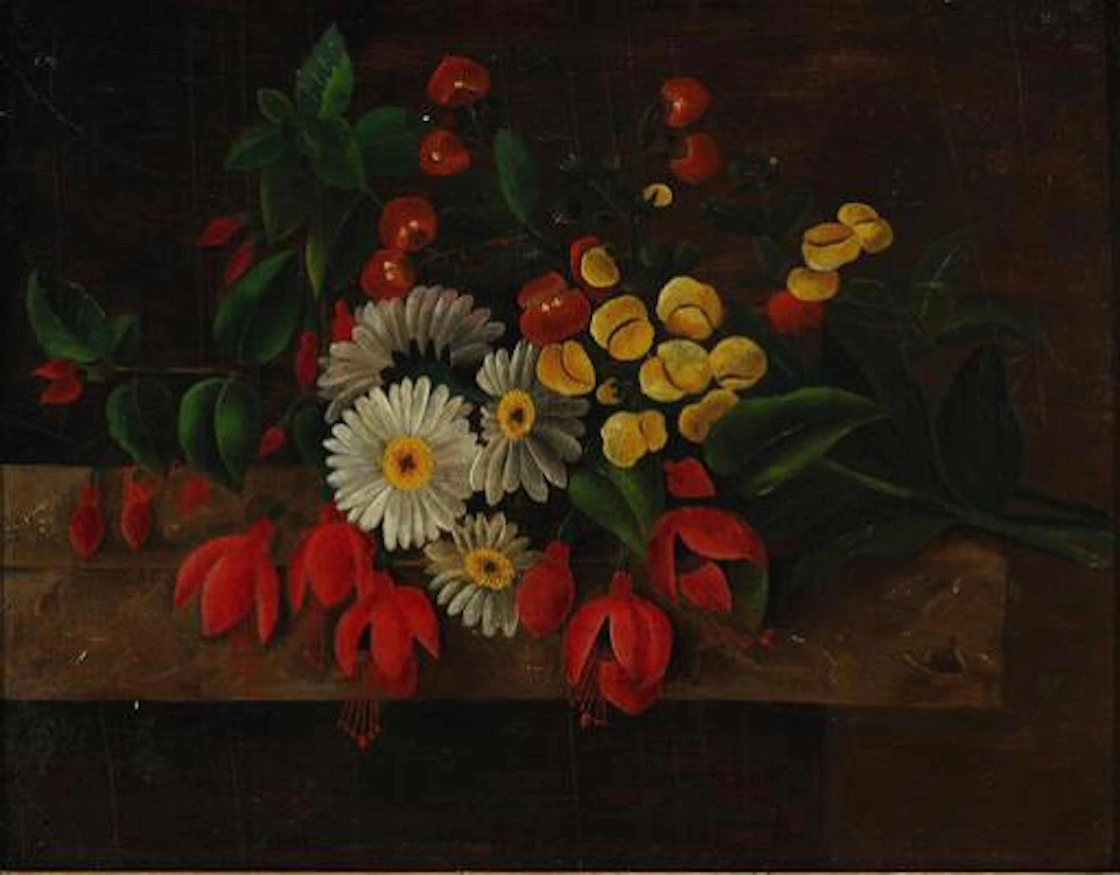 I. L. Jensen, school of, 19th century: Still life with fuchsia and