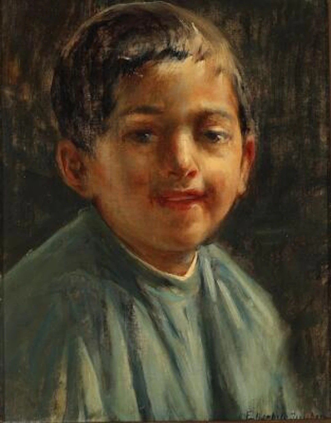 Elisabeth Jerichau Baumann: Portrait of a Boy. Unsigned. Inscribed