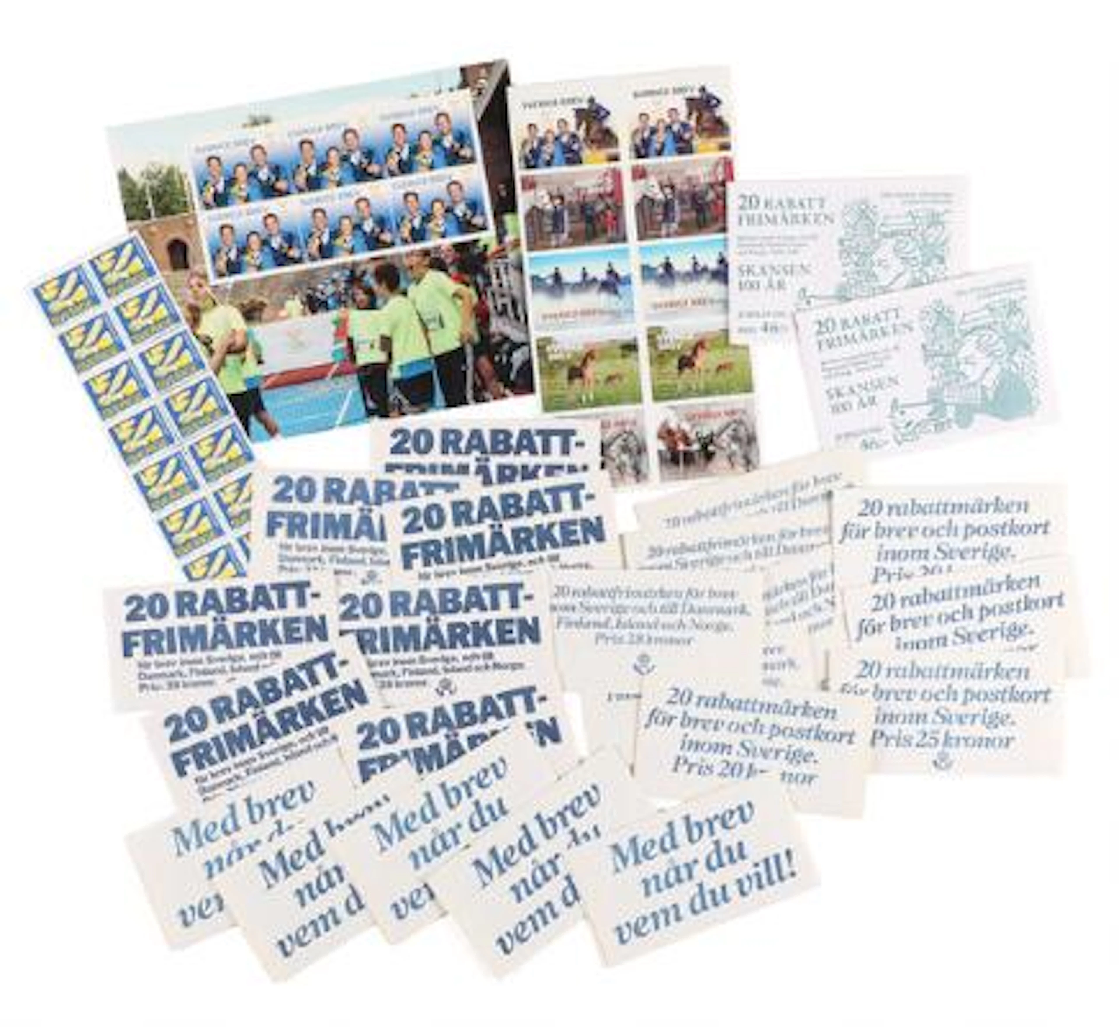 Sweden. Lot with 23 MNH "RABAT-booklets" + 30 loose stamps. Totally
