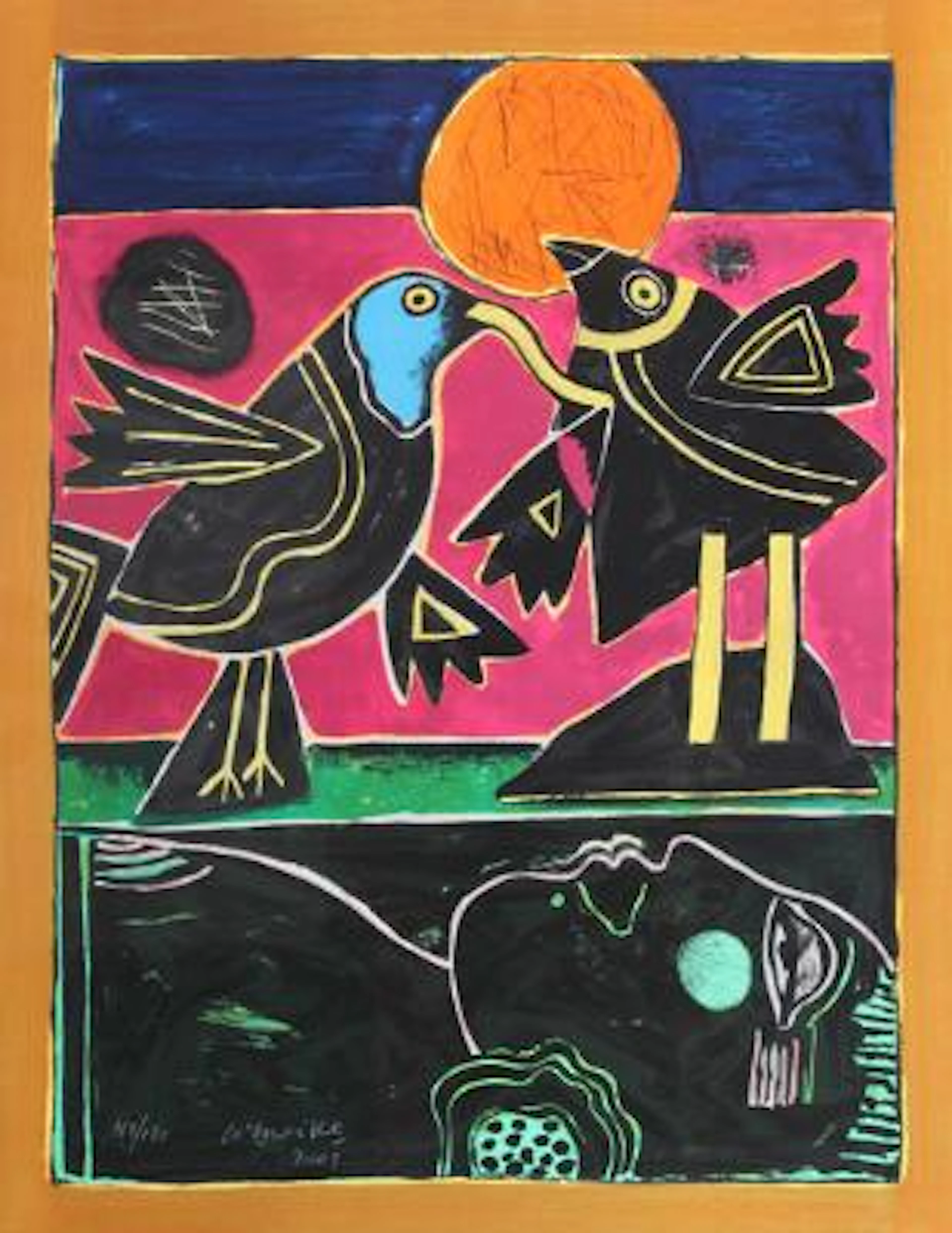 Corneille: "Vénus sens dessus dessous", 2001. Signed Corneille 2001