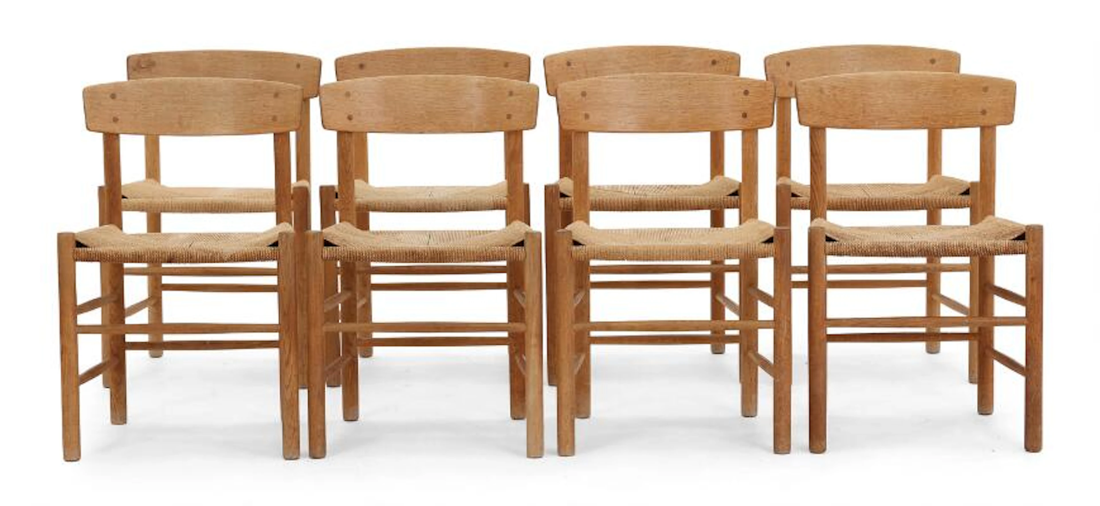 Børge Mogensen: "The People's Chair". Set of eight chairs in oak.