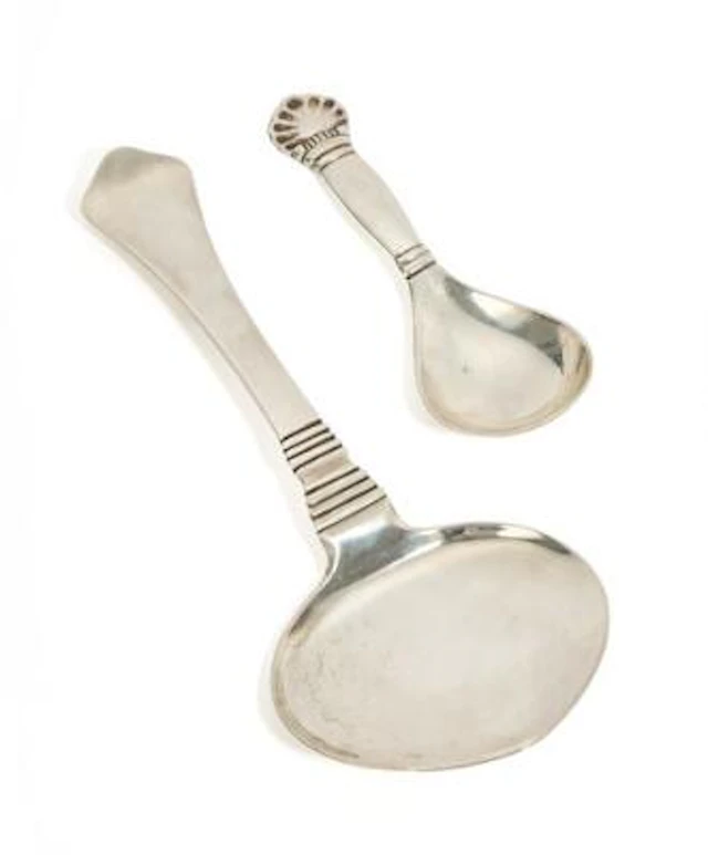 Holger Kyster, Danish silversmith: Large and small silver serving